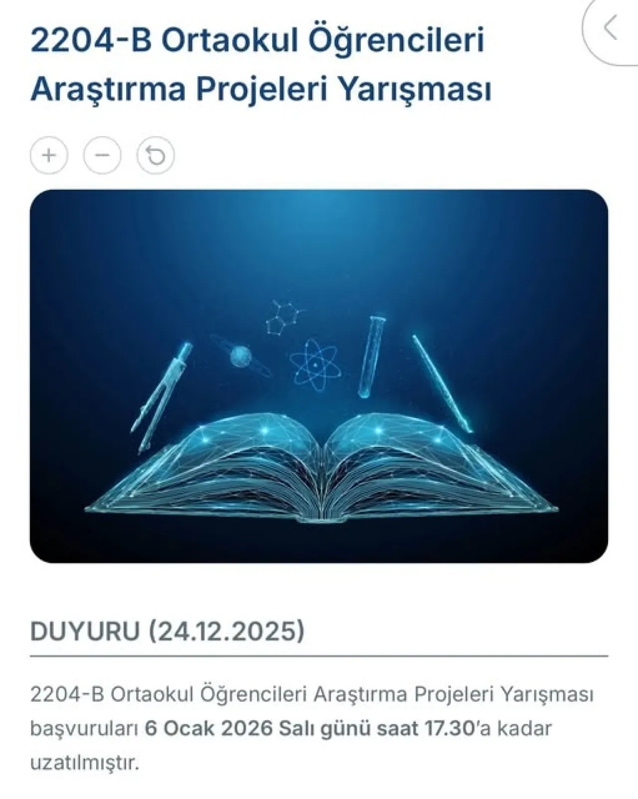 TÜBİTAK Ortaokul Proje Yarışması İçin Başvuru Süresi Uzatıldı TÜBİTAK Ortaokul Proje Yarışması İçin Başvuru Süresi Uzatıldı