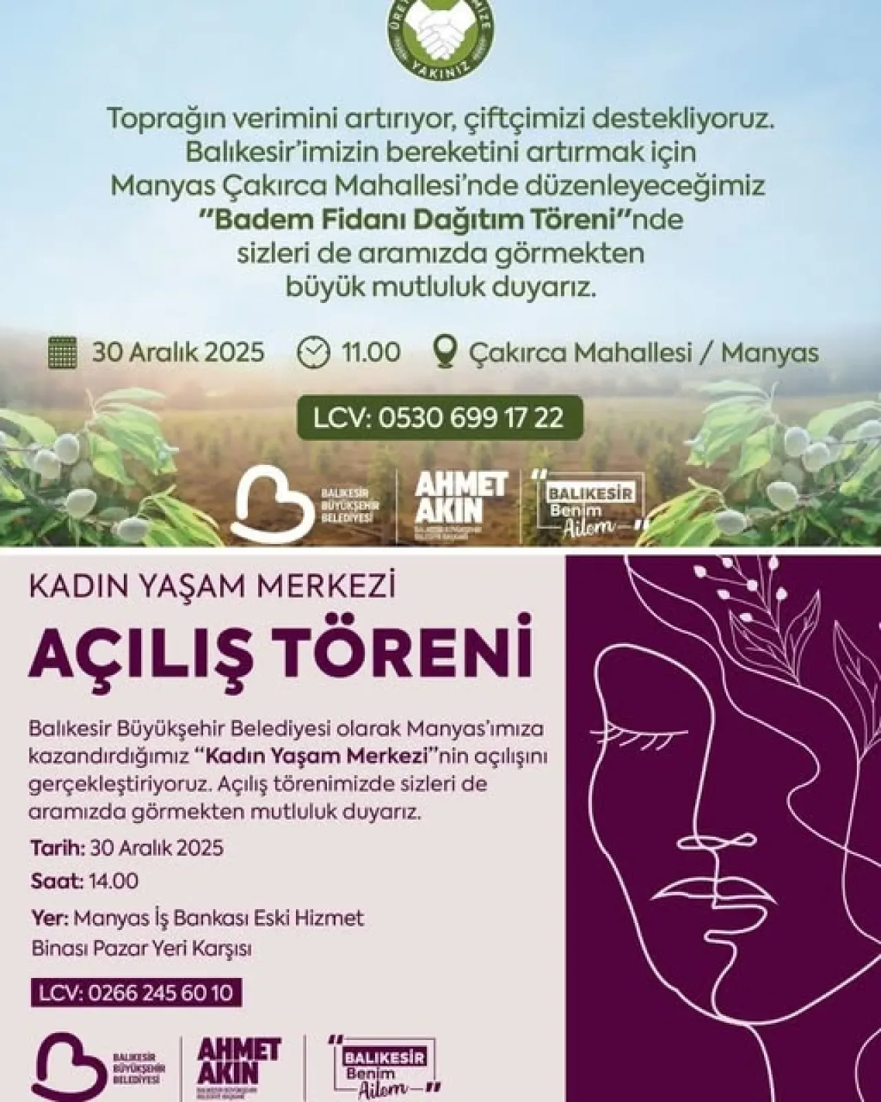 Manyas'ta Bereket ve Dayanışma Günü: Badem Fidanları Toprakla Buluşuyor, Kadın Yaşam Merkezi Açılıyor Manyas'ta Bereket ve Dayanışma Günü: Badem Fidanları Toprakla Buluşuyor, Kadın Yaşam Merkezi Açılıyor
