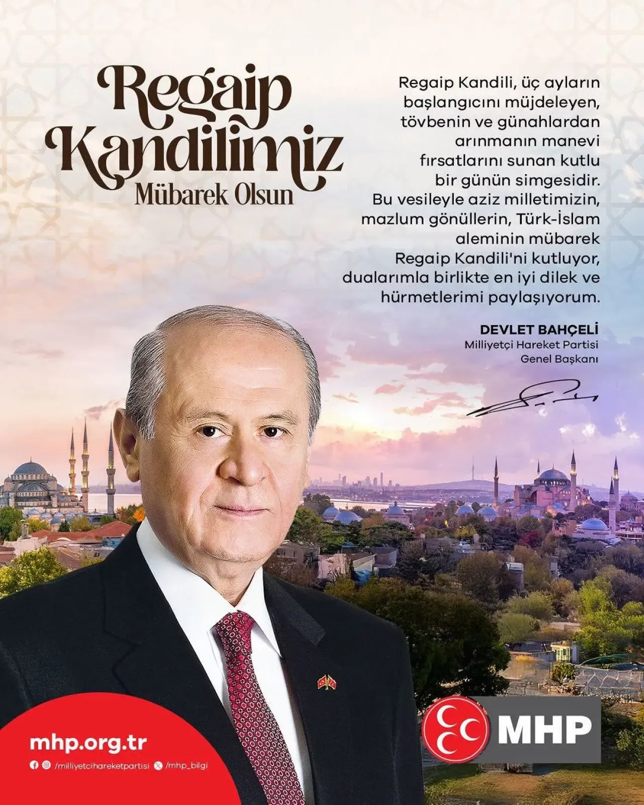 MHP'li Akyurt'ta Regaip Kandili Mesajı MHP'li Akyurt'ta Regaip Kandili Mesajı