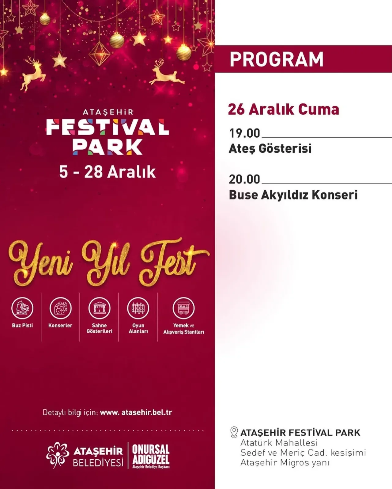 Ataşehir'de Yılbaşı Coşkusu Festival Park'ta Devam Ediyor Ataşehir'de Yılbaşı Coşkusu Festival Park'ta Devam Ediyor
