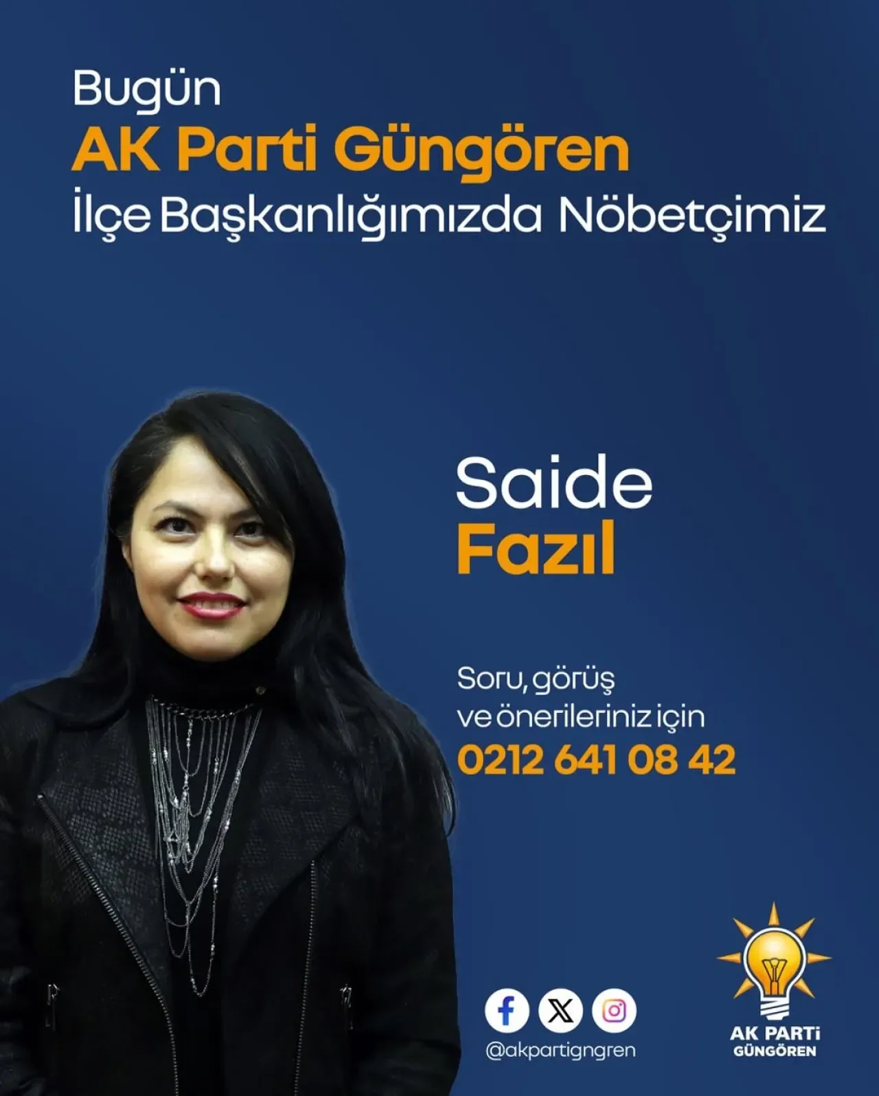 AK Parti Güngören İlçe Teşkilatı'nda Bugünkü Nöbetçi İsim Belli Oldu AK Parti Güngören İlçe Teşkilatı'nda Bugünkü Nöbetçi İsim Belli Oldu