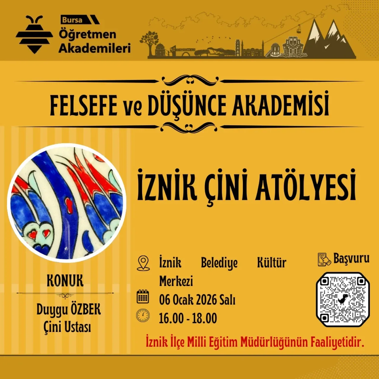 İznik'te Öğretmenlere Özel Çini Atölyesi Düzenleniyor İznik'te Öğretmenlere Özel Çini Atölyesi Düzenleniyor