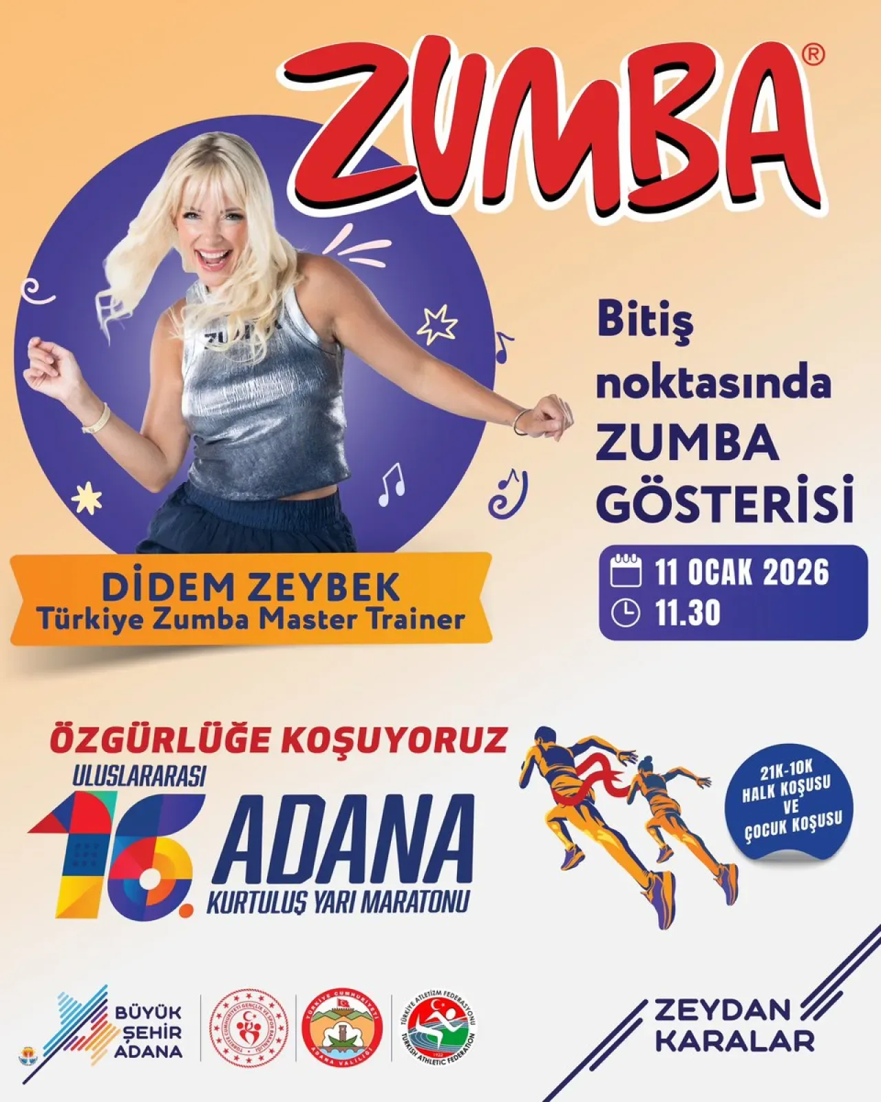 Uluslararası Adana Kurtuluş Yarı Maratonu'na Zumba Coşkusu Uluslararası Adana Kurtuluş Yarı Maratonu'na Zumba Coşkusu