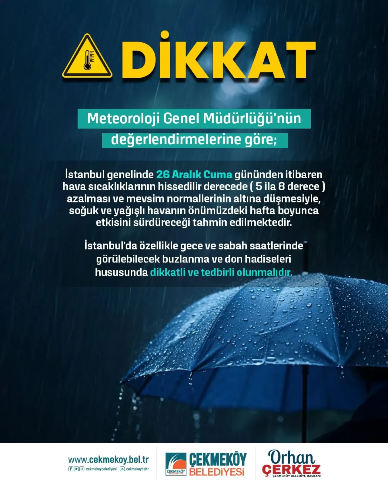 Çekmeköy'de Hava Sıcaklıkları Düşüyor: Buzlanma Uyarısı! Çekmeköy'de Hava Sıcaklıkları Düşüyor: Buzlanma Uyarısı!