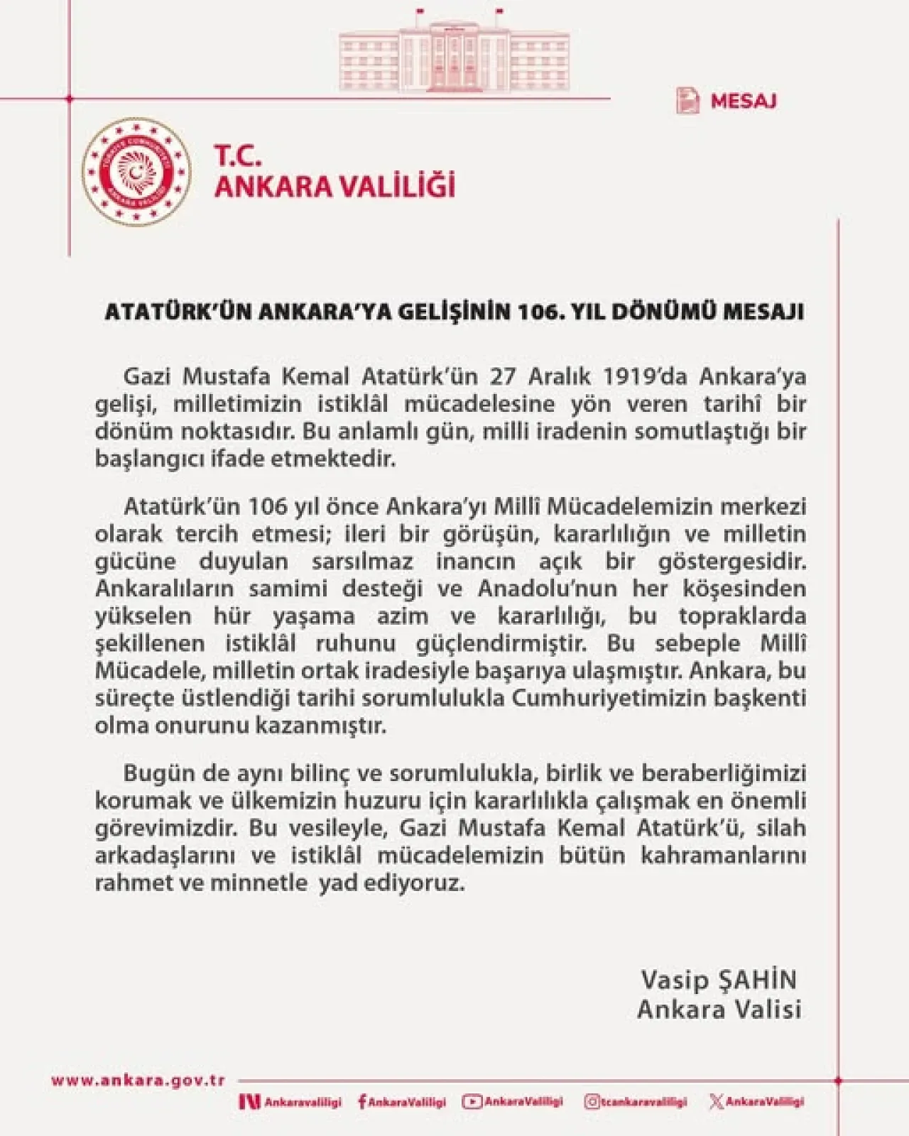 Ankara'da 106 Yıllık Tarihi Anma: Atatürk'ün Ankara'ya Gelişi Ankara'da 106 Yıllık Tarihi Anma: Atatürk'ün Ankara'ya Gelişi