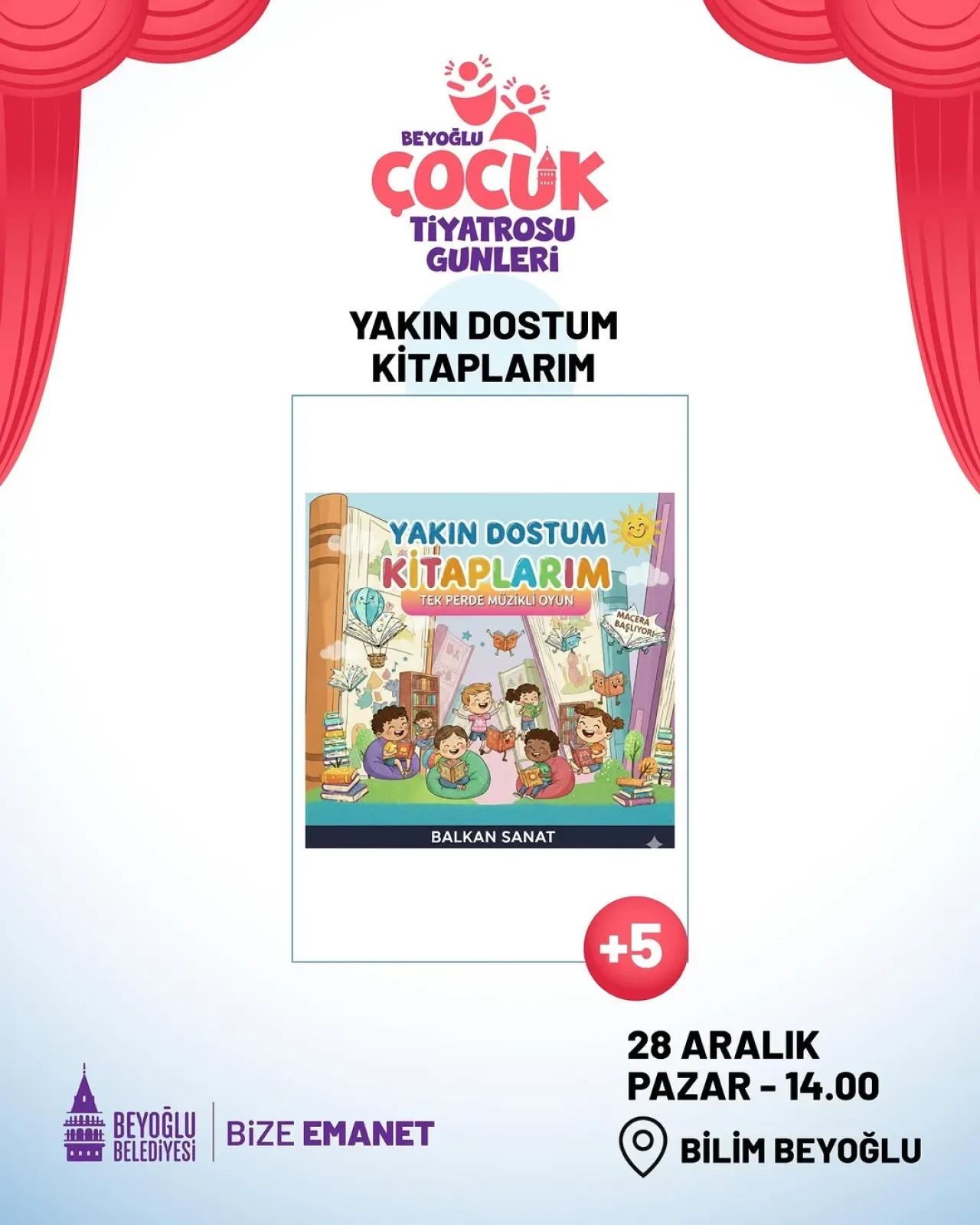 Beyoğlu'nda Çocuklar için Sanat Dolu Bir Hafta Sonu: "Yakın Dostum Kitaplarım" Sahneleniyor Beyoğlu'nda Çocuklar için Sanat Dolu Bir Hafta Sonu: "Yakın Dostum Kitaplarım" Sahneleniyor