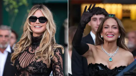 Heidi Klum, Milano Moda Haftası'nda Vogue World etkinliğinde şeffaf elbiseyle dikkat çekti