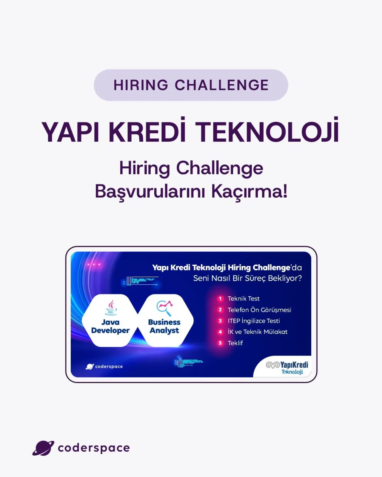 Yapı Kredi Teknoloji'den Java Developer ve Business Analyst'ler İçin Hiring Challenge! Yapı Kredi Teknoloji'den Java Developer ve Business Analyst'ler İçin Hiring Challenge!