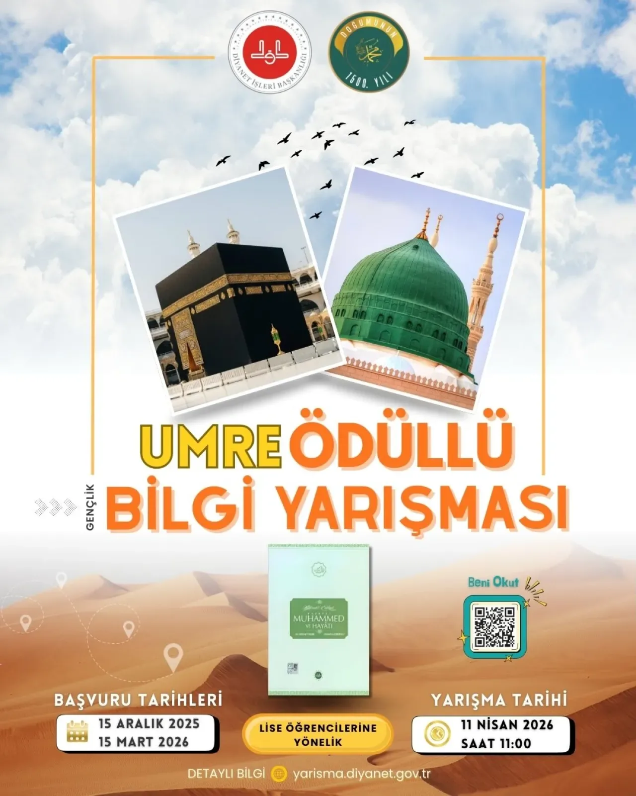 Bursa'da Maneviyat ve Bilgi Buluşuyor: Umre Ödüllü Gençlik Yarışması Başvuruları Sona Yaklaşıyor Bursa'da Maneviyat ve Bilgi Buluşuyor: Umre Ödüllü Gençlik Yarışması Başvuruları Sona Yaklaşıyor