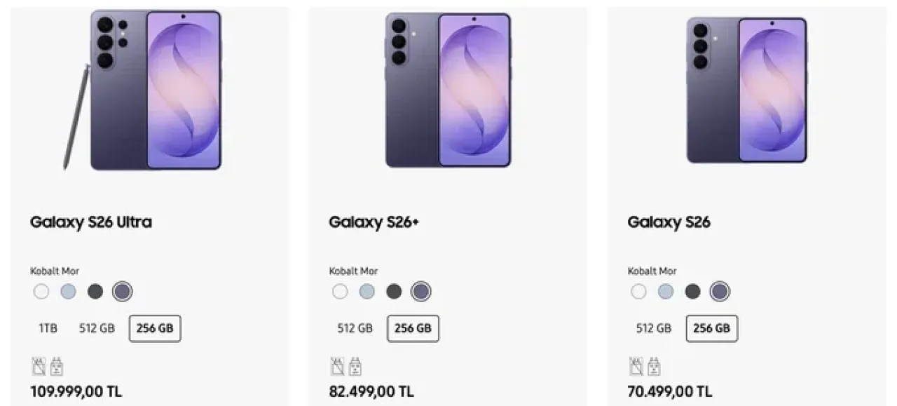 Samsung Galaxy S26 Serisi Türkiye Fiyatları Açıklandı: Ultra Model 140 Bin Liraya Yaklaştı Samsung Galaxy S26 Serisi Türkiye Fiyatları Açıklandı: Ultra Model 140 Bin Liraya Yaklaştı