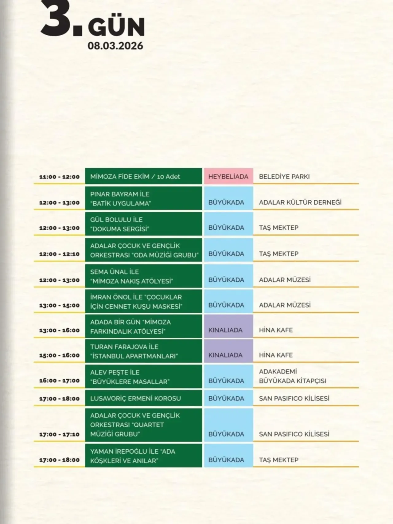 Adalar Mimoza Festivali'nde 3. Gün Coşkusu Adalar Mimoza Festivali'nde 3. Gün Coşkusu