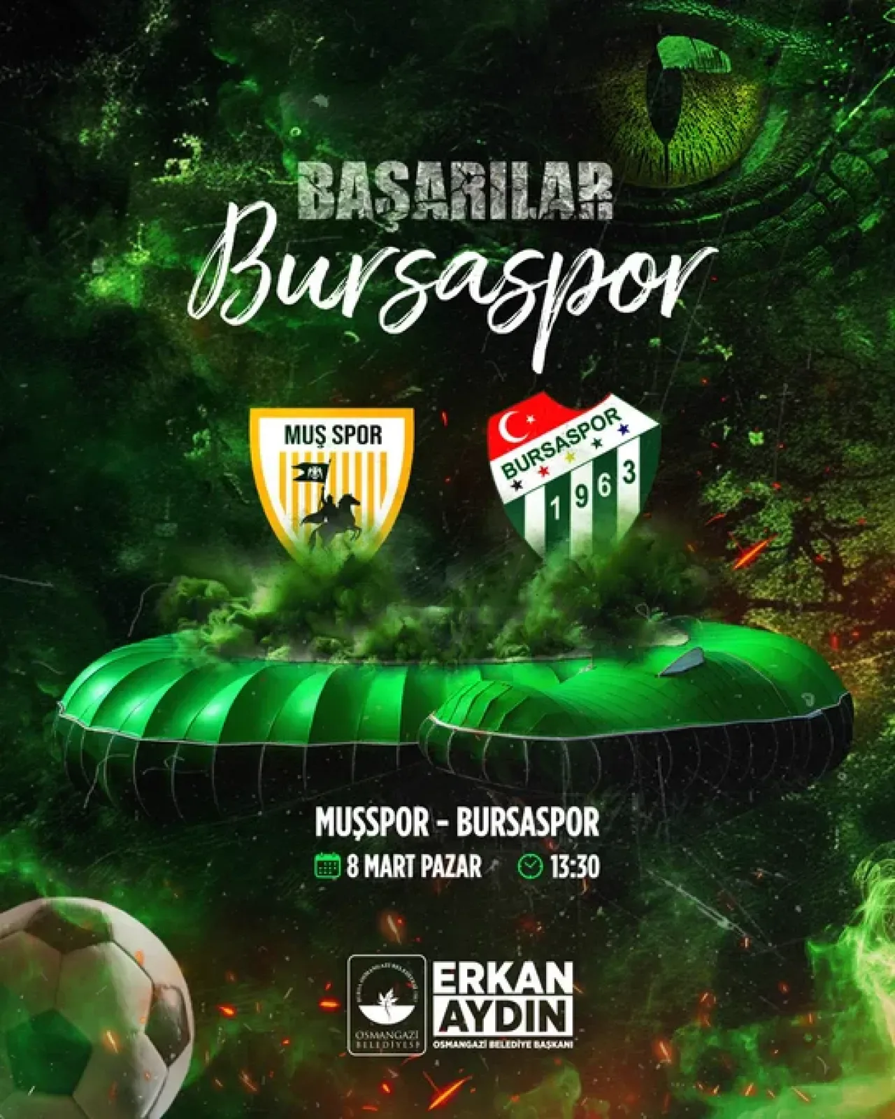 Bursaspor'un Muşspor Maçı Öncesi Osmangazi Belediye Başkanı'ndan Destek Mesajı Bursaspor'un Muşspor Maçı Öncesi Osmangazi Belediye Başkanı'ndan Destek Mesajı