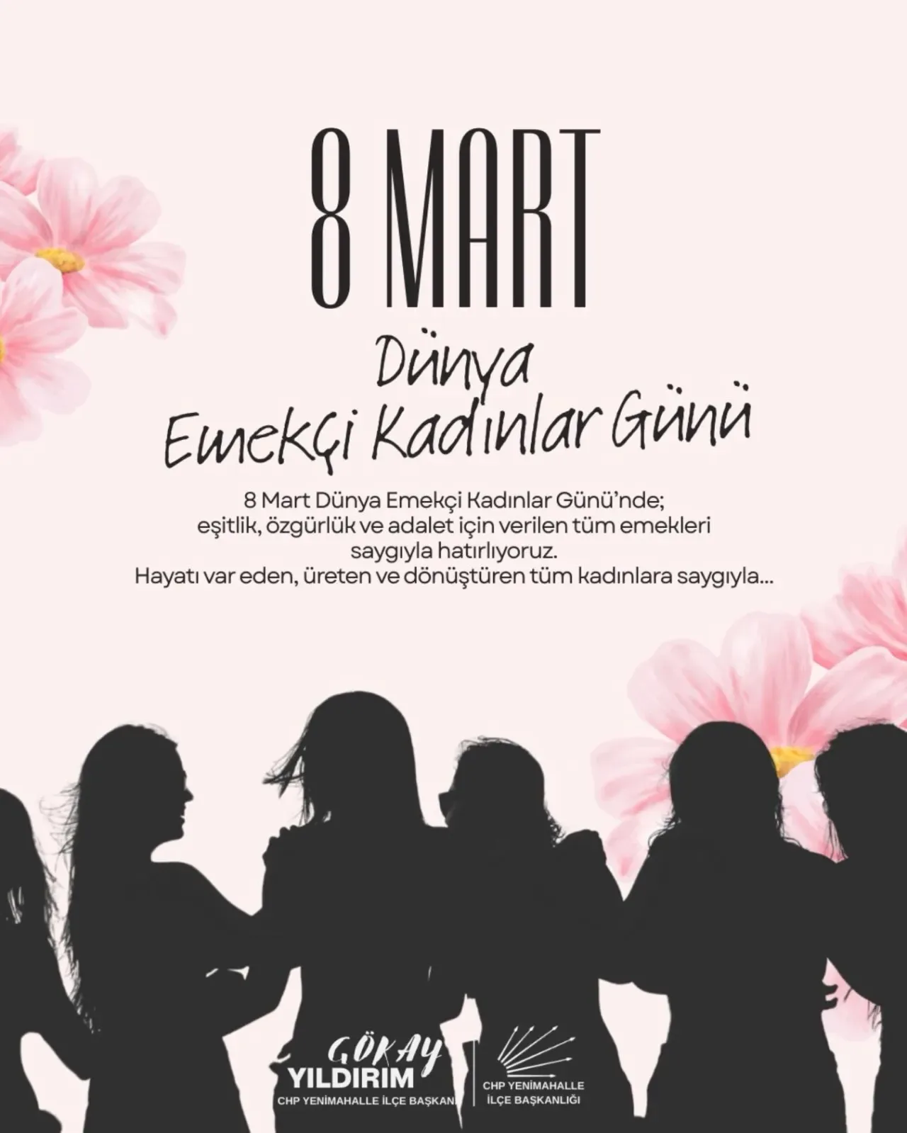 Yenimahalle CHP'den 8 Mart Mesajı: "Hayatı Var Eden Kadınlara Saygıyla" Yenimahalle CHP'den 8 Mart Mesajı: "Hayatı Var Eden Kadınlara Saygıyla"