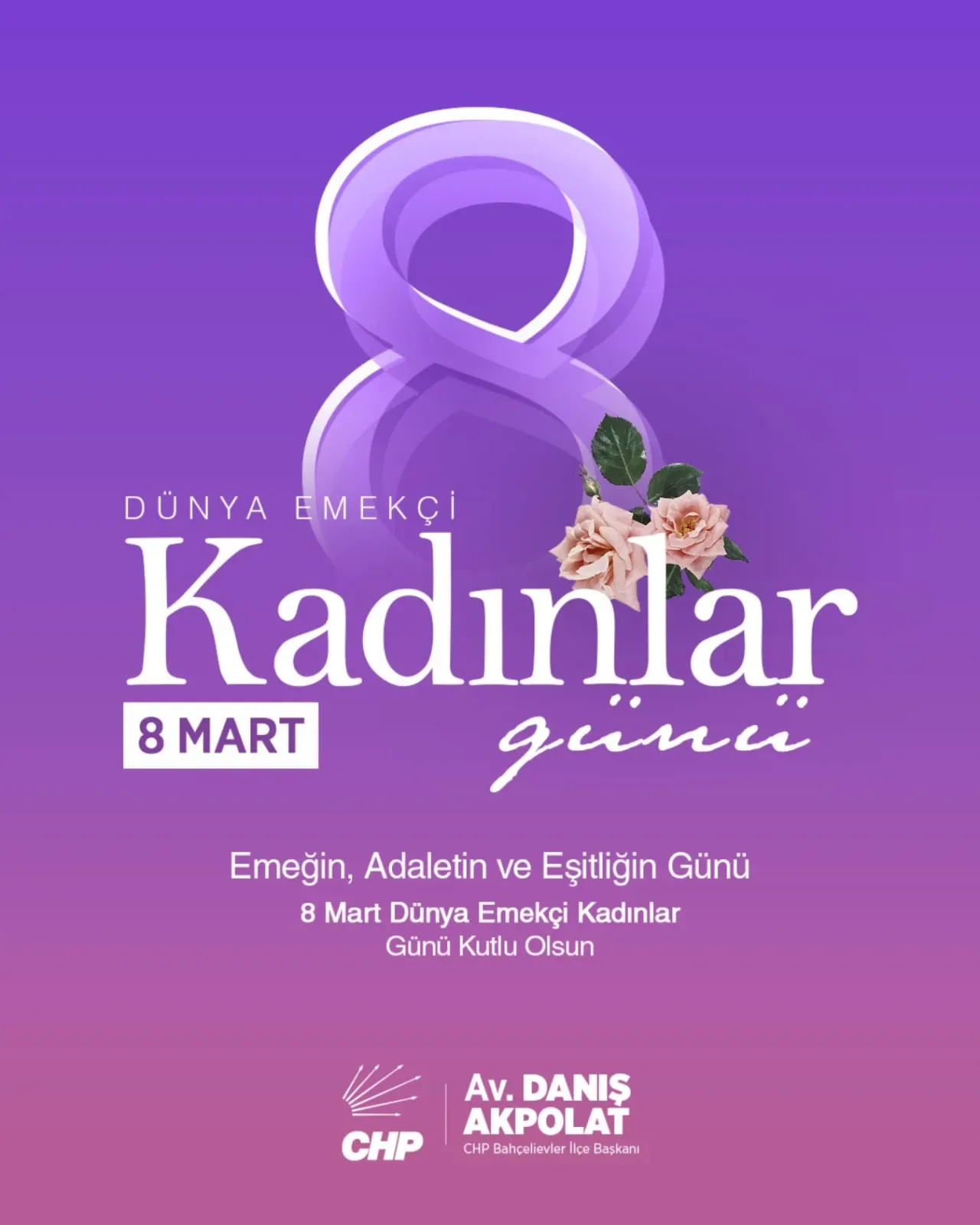 CHP'li Akpolat'tan 8 Mart Mesajı: "Emeğin, Adaletin ve Eşitliğin Sesi" CHP'li Akpolat'tan 8 Mart Mesajı: "Emeğin, Adaletin ve Eşitliğin Sesi"