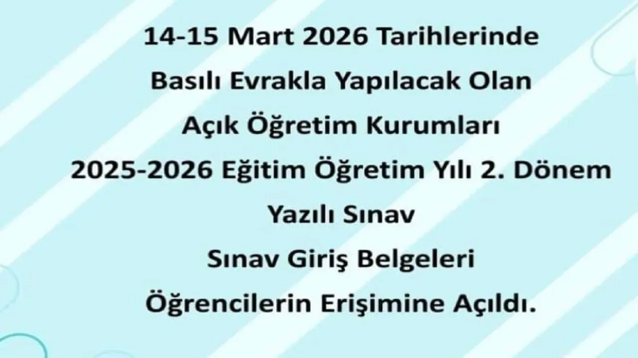 Tuzla'da Açık Öğretim Lisesi Öğrencileri İçin Sınav Heyecanı: Giriş Belgeleri Yayımlandı Tuzla'da Açık Öğretim Lisesi Öğrencileri İçin Sınav Heyecanı: Giriş Belgeleri Yayımlandı