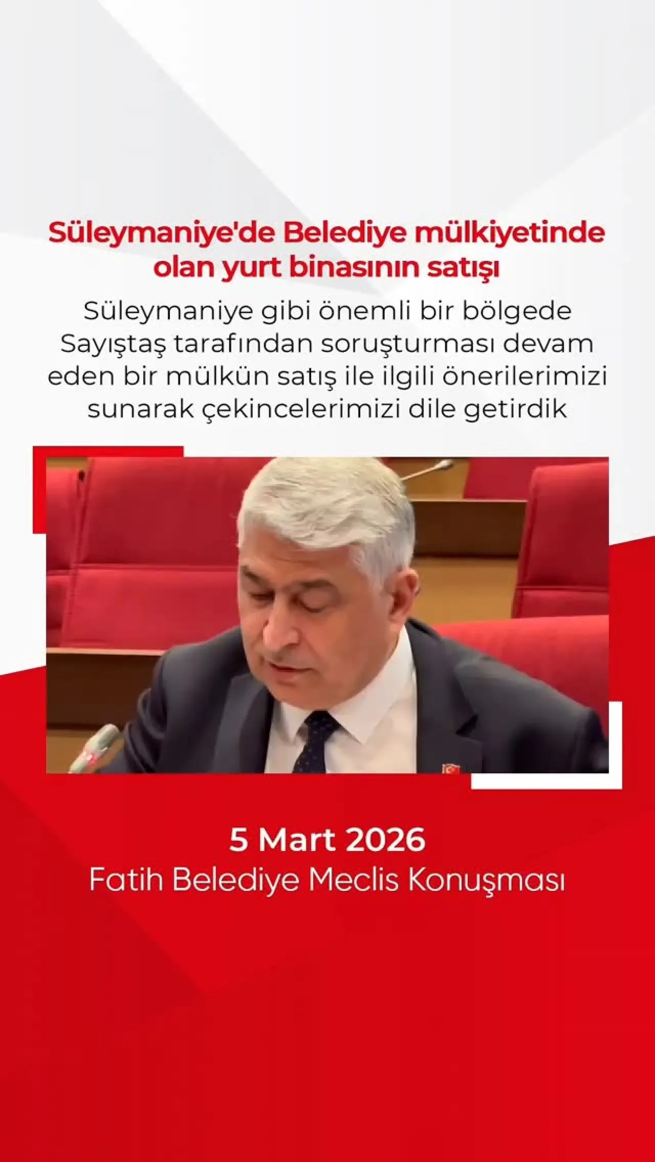 Süleymaniye'deki Tarihi Taşınmazın Satışı CHP'li Meclis Üyesinden Tepki Çekti Süleymaniye'deki Tarihi Taşınmazın Satışı CHP'li Meclis Üyesinden Tepki Çekti