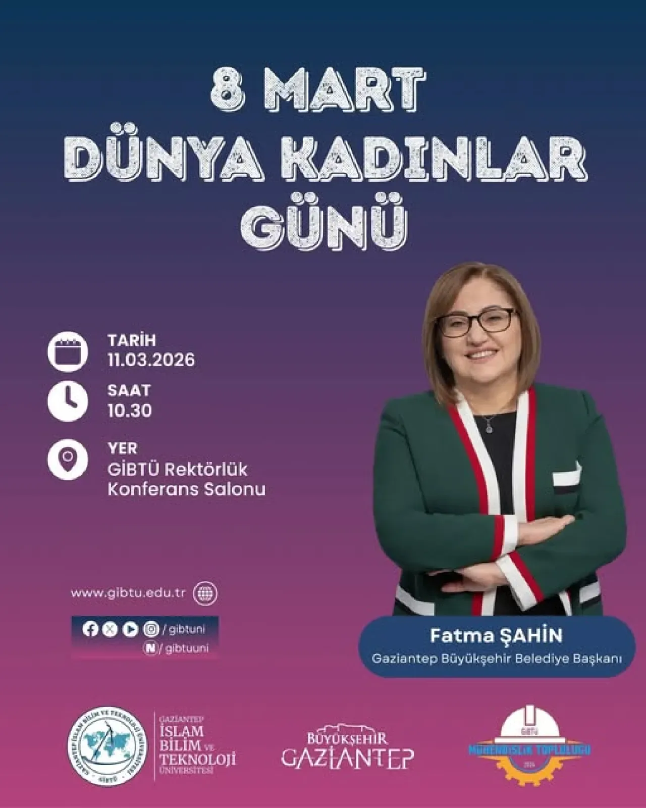 Fatma Şahin, 8 Mart'ta GİBTÜ'de Kadınların Gücünü Konuşacak Fatma Şahin, 8 Mart'ta GİBTÜ'de Kadınların Gücünü Konuşacak