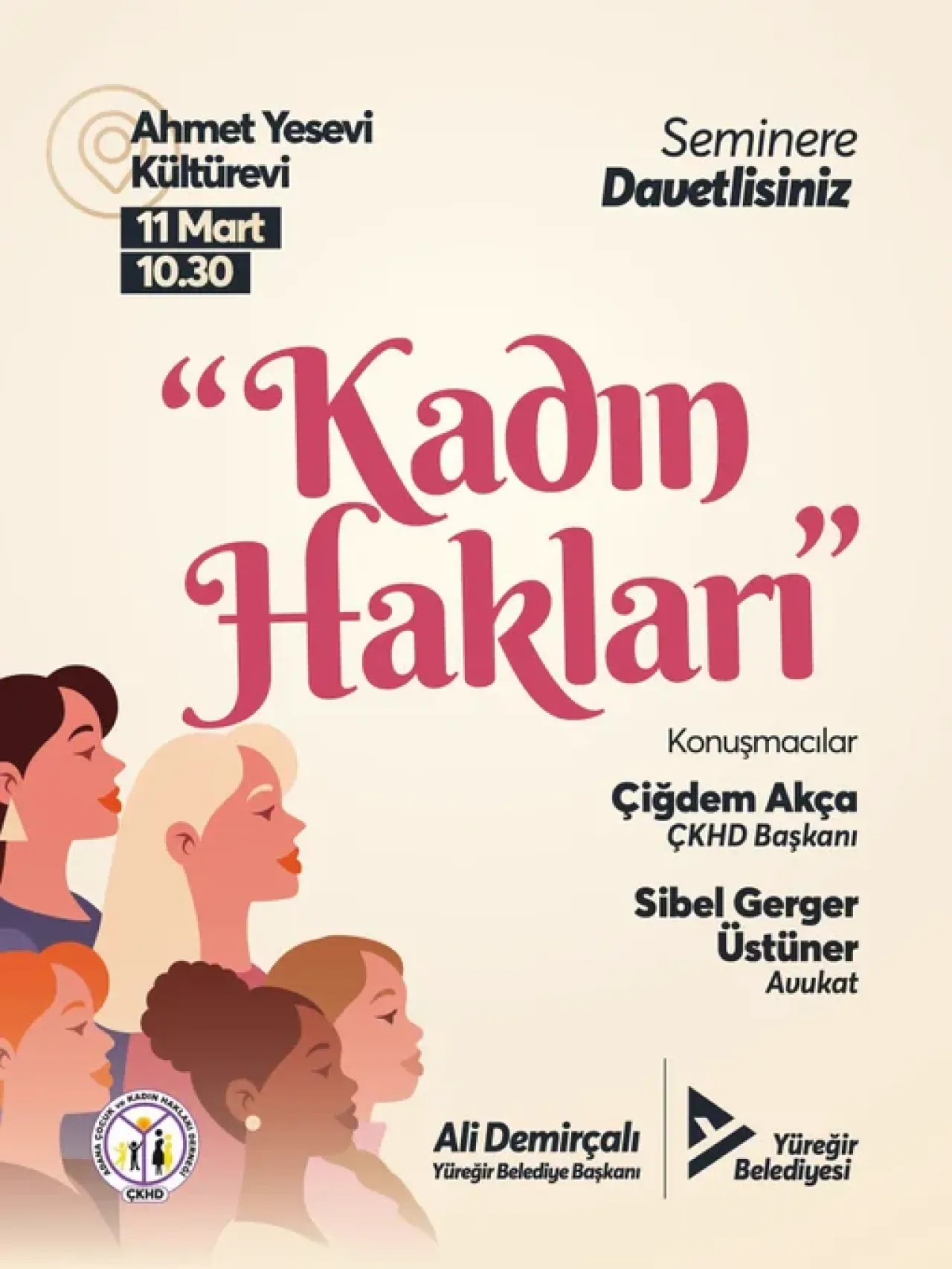 Yüreğir'de Kadın Hakları Semineri: 11 Mart'ta Buluşuyoruz Yüreğir'de Kadın Hakları Semineri: 11 Mart'ta Buluşuyoruz