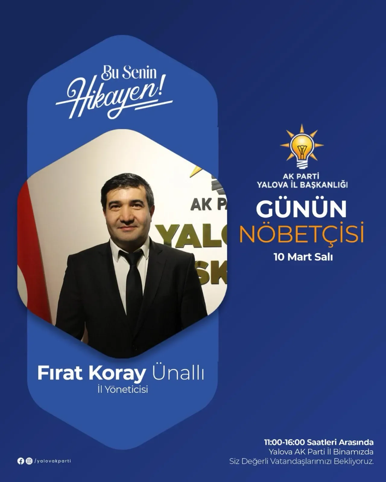 AK Parti Yalova İl Başkanlığı'nda Nöbetçi Yönetici Fırat Koray Ünallı Görev Başında AK Parti Yalova İl Başkanlığı'nda Nöbetçi Yönetici Fırat Koray Ünallı Görev Başında