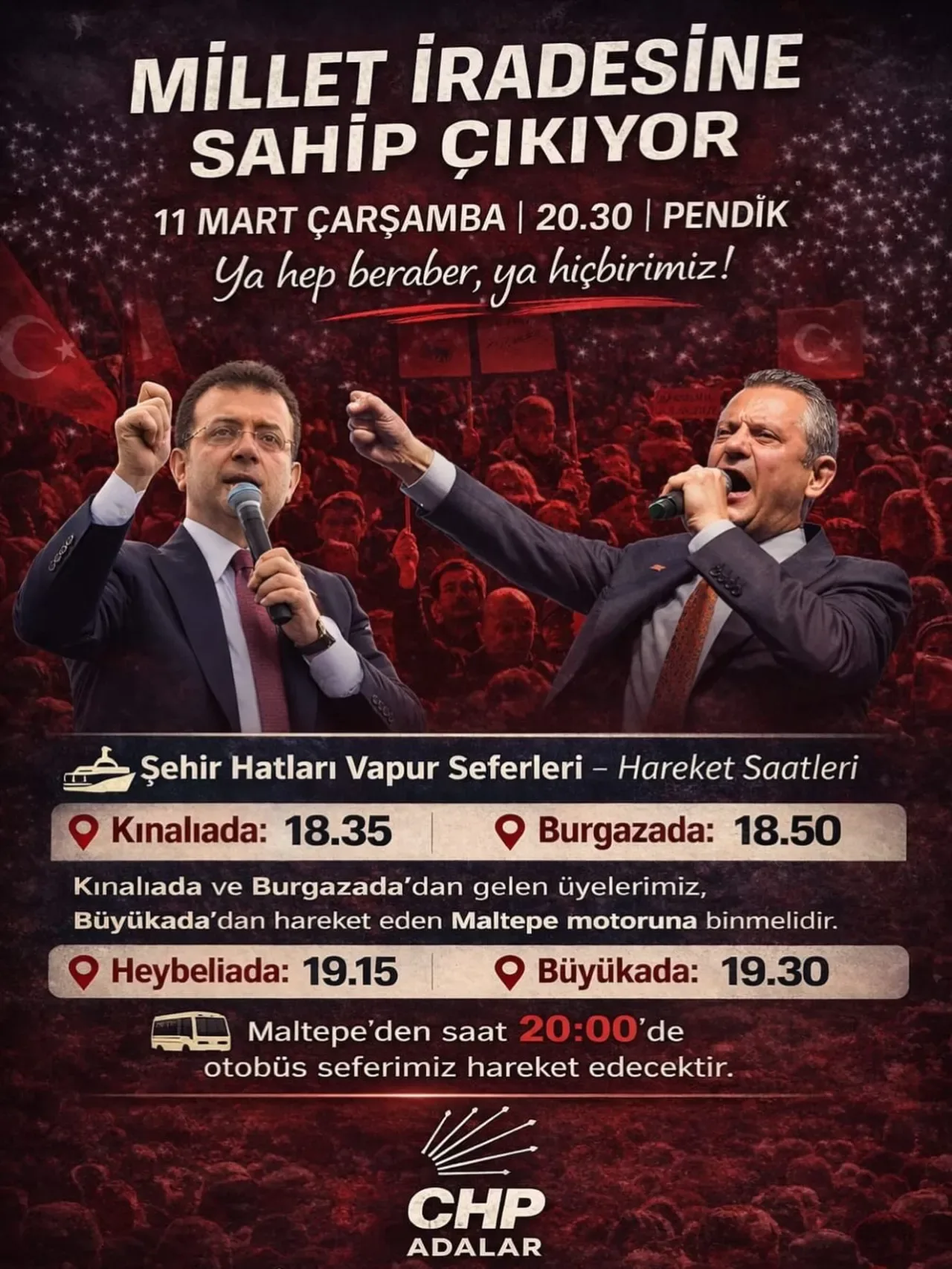 CHP Adalar Kadın Kolu, Pendik'teki Miting İçin Seferber Oldu CHP Adalar Kadın Kolu, Pendik'teki Miting İçin Seferber Oldu