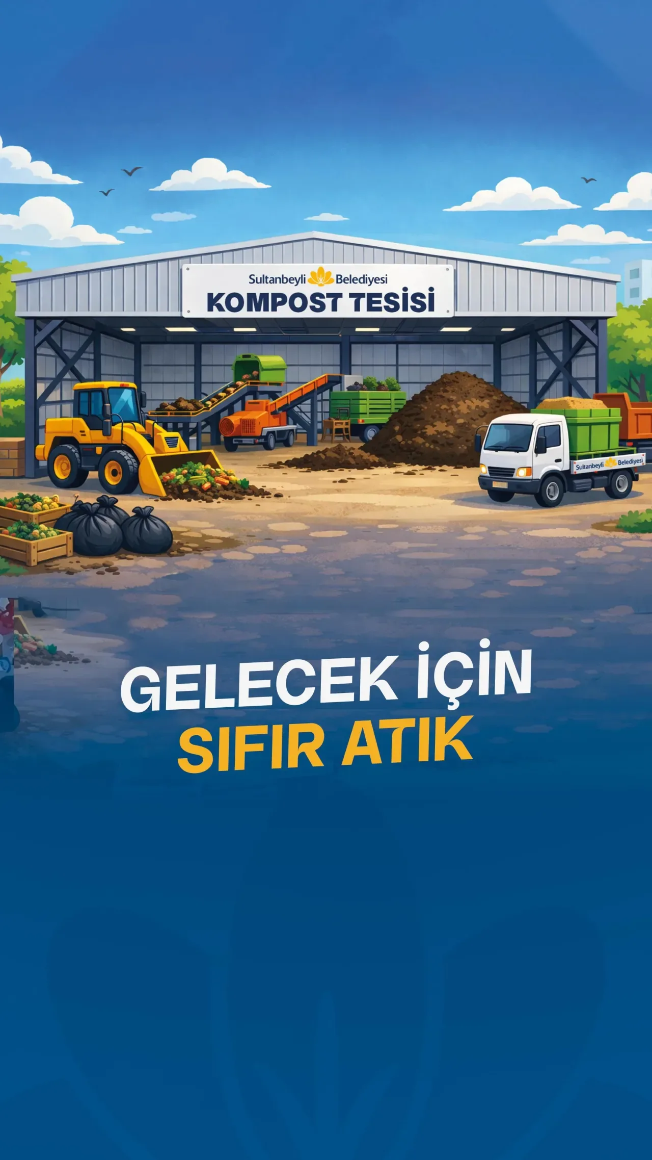 Sultanbeyli Belediyesi 4 Bin Metrekarelik Kompost Tesisi ile Yılda 250 Ton Organik Gübre Üretiyor Sultanbeyli Belediyesi 4 Bin Metrekarelik Kompost Tesisi ile Yılda 250 Ton Organik Gübre Üretiyor