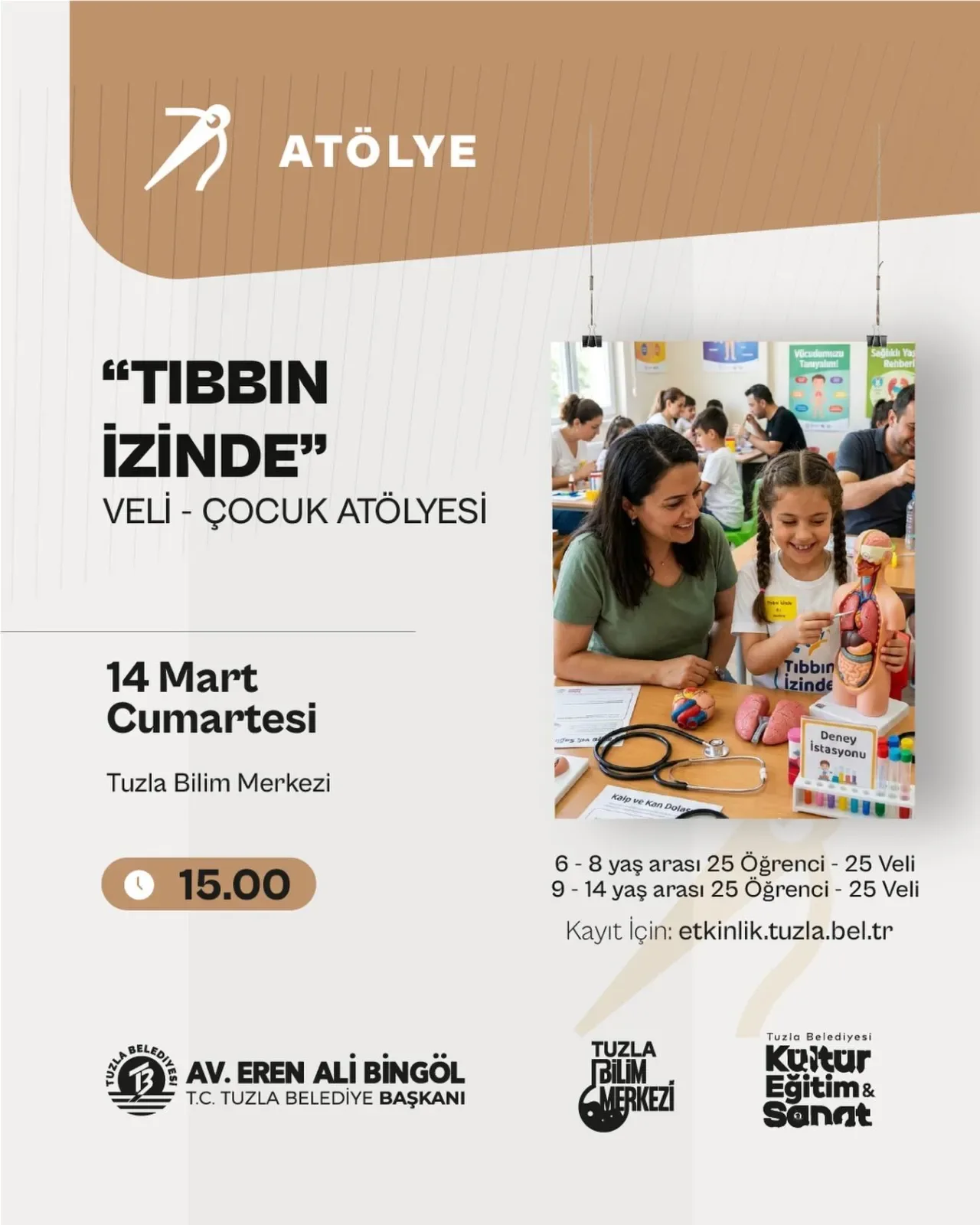 İstanbul Tuzla'da Veli-Çocuk Atölyesi: Tıbbın İzinde Bir Keşif Yolculuğu İstanbul Tuzla'da Veli-Çocuk Atölyesi: Tıbbın İzinde Bir Keşif Yolculuğu