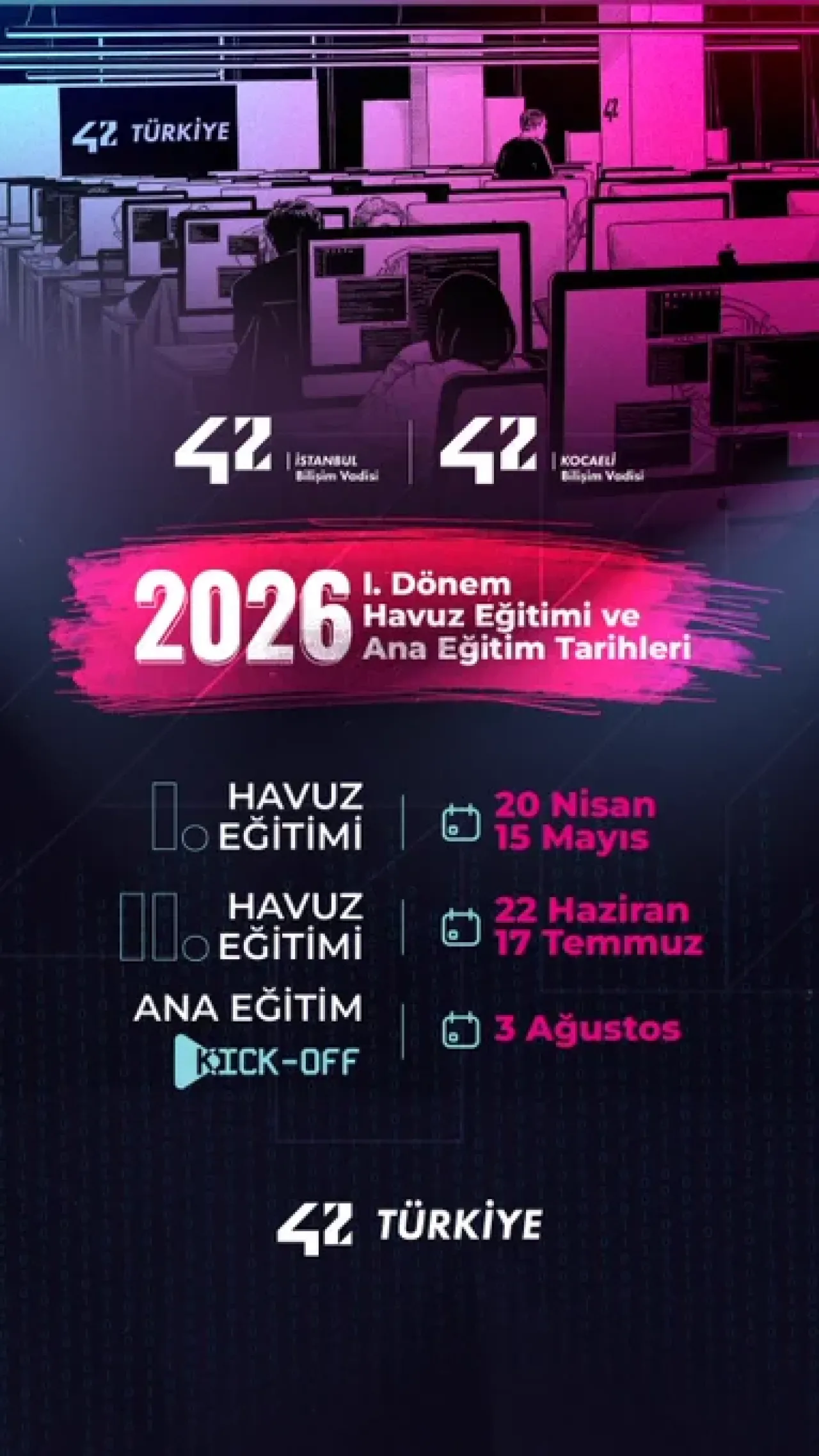 42 İstanbul ve 42 Kocaeli'nde Yazılım Eğitimi Başvuruları Başladı 42 İstanbul ve 42 Kocaeli'nde Yazılım Eğitimi Başvuruları Başladı