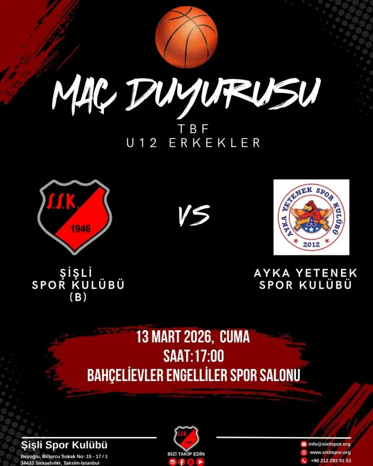Şişli Spor Kulübü'nün Genç Yıldızları Sahada: TBF U12 Erkekler Maçı Heyecanı Şişli Spor Kulübü'nün Genç Yıldızları Sahada: TBF U12 Erkekler Maçı Heyecanı