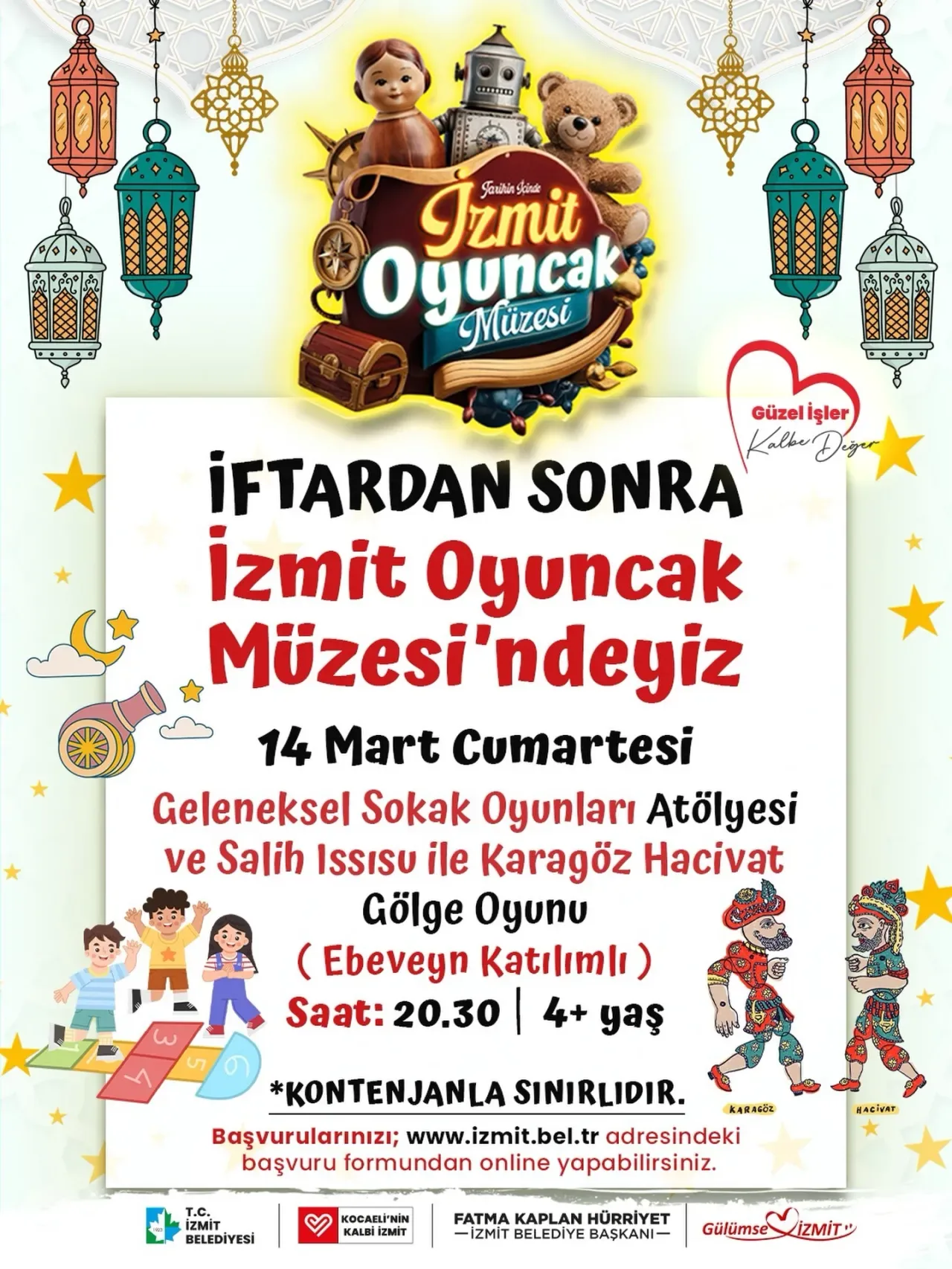 İzmit'te Ramazan Akşamları Çocuk Kahkahalarıyla Renklenecek İzmit'te Ramazan Akşamları Çocuk Kahkahalarıyla Renklenecek