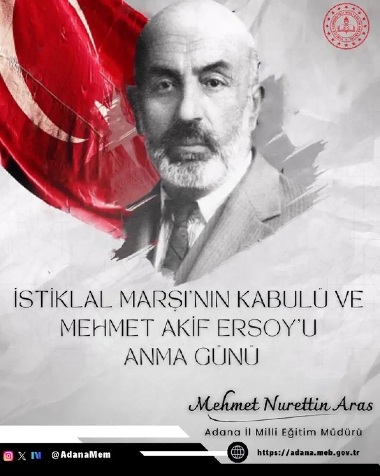 Adana'da İstiklal Marşı'nın Kabulü Coşkuyla Anıldı Adana'da İstiklal Marşı'nın Kabulü Coşkuyla Anıldı
