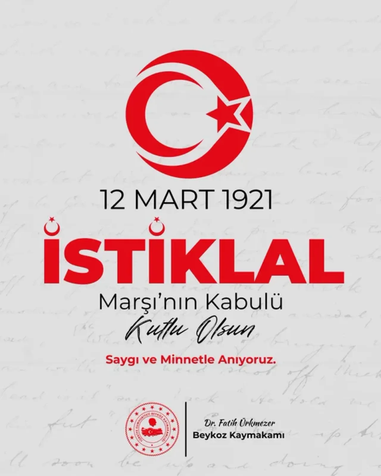 İstiklal Marşı'nın 105. Yılı Beykoz'da Gururla Anıldı İstiklal Marşı'nın 105. Yılı Beykoz'da Gururla Anıldı