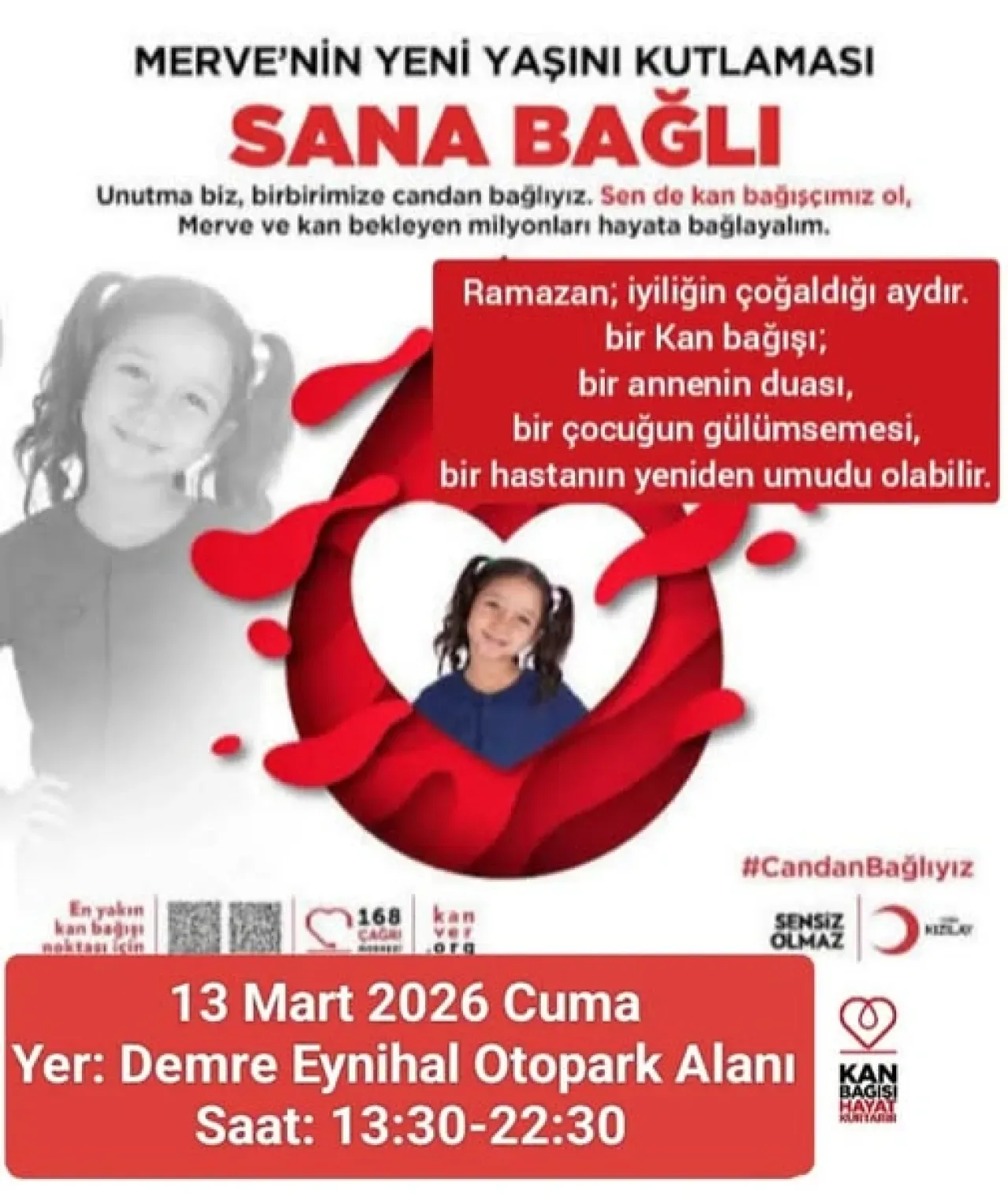 Demre'de Ramazan'ın Ruhu Kan Bağışıyla Hayat Bulacak Demre'de Ramazan'ın Ruhu Kan Bağışıyla Hayat Bulacak