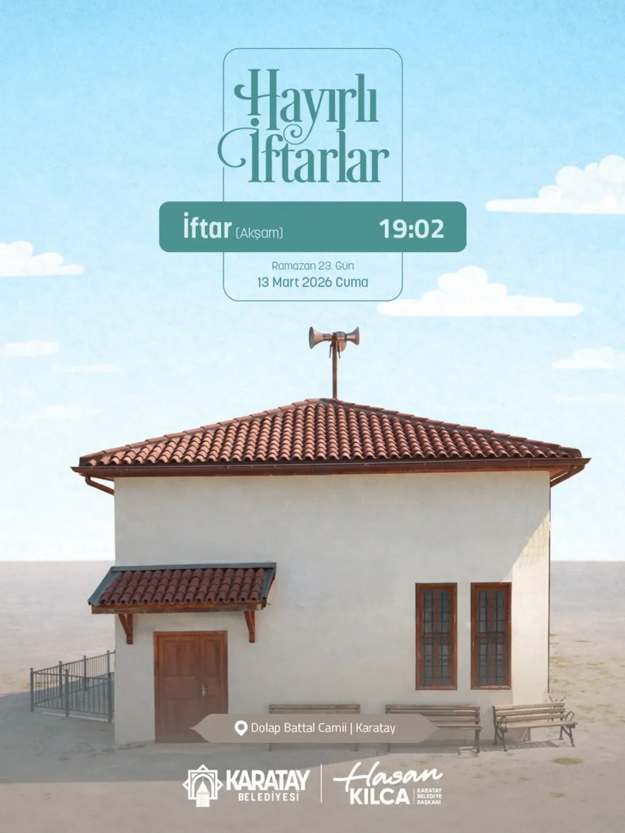 Karatay Belediyesi'nden Anlamlı İftar Vakti Duyurusu: "Oruç Şefkattir" Karatay Belediyesi'nden Anlamlı İftar Vakti Duyurusu: "Oruç Şefkattir"