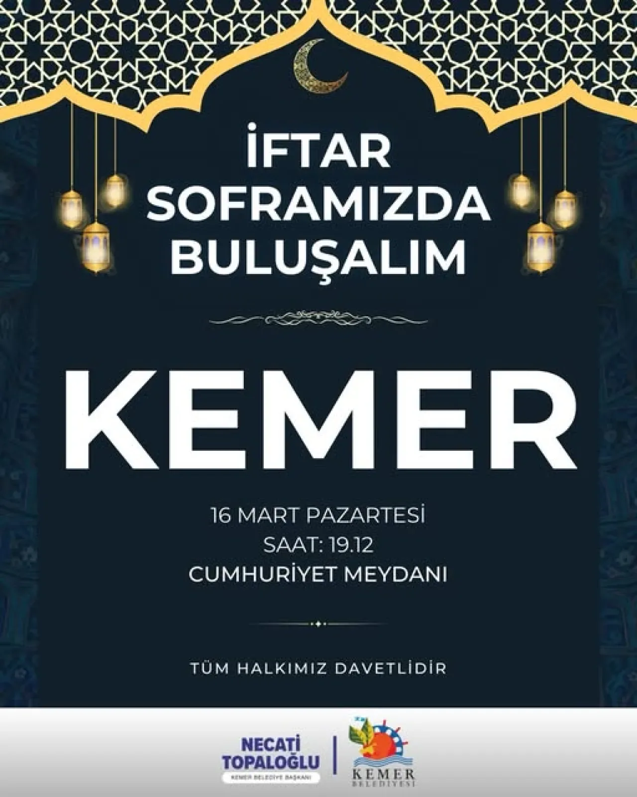 Kemer'de İftar Sofrası Kuruluyor: Tüm Halk Davetli Kemer'de İftar Sofrası Kuruluyor: Tüm Halk Davetli