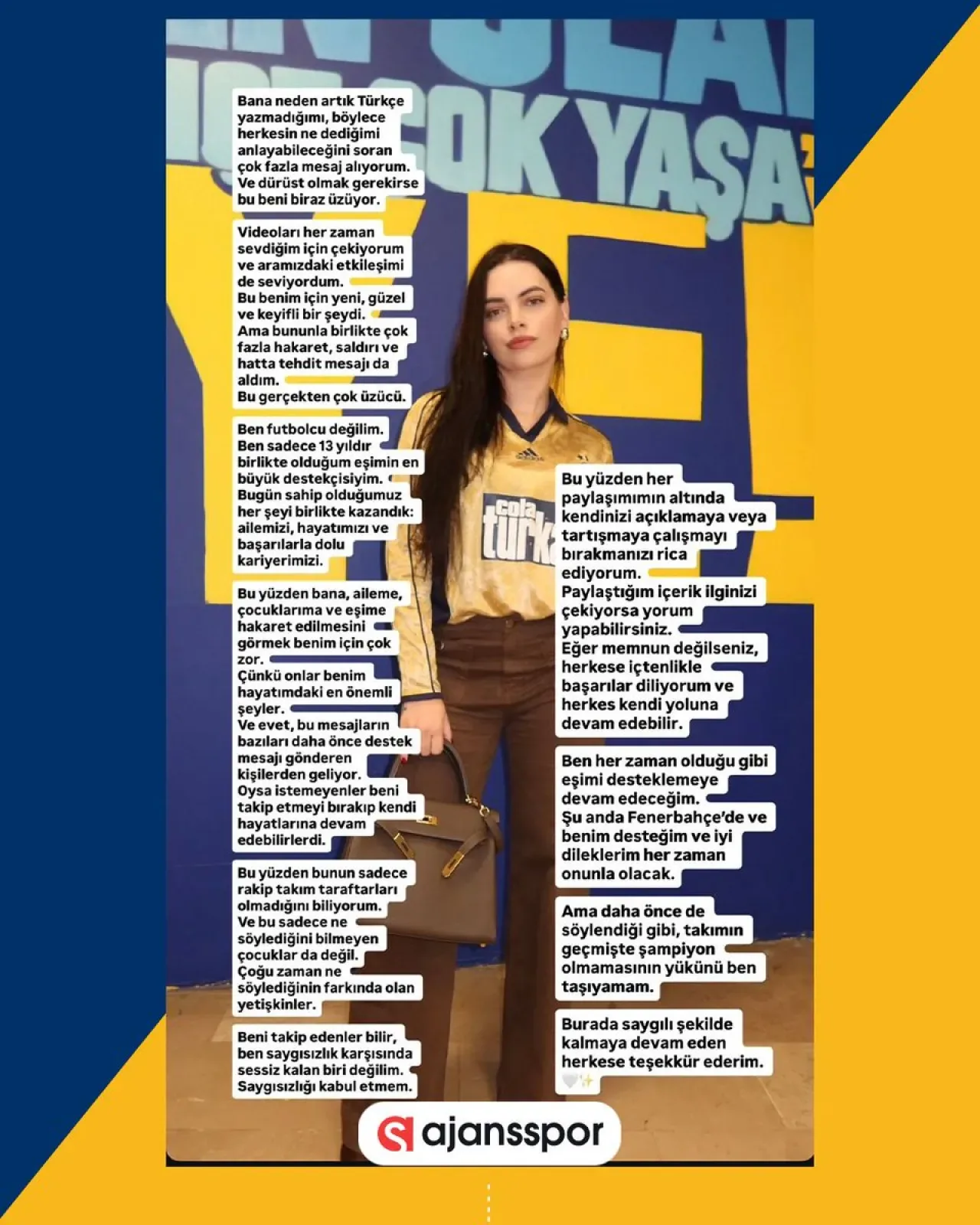 Fenerbahçe Kalecisi Ederson'un Eşi Taraftarlardan Tehdit Mesajları Aldığını Açıkladı Fenerbahçe Kalecisi Ederson'un Eşi Taraftarlardan Tehdit Mesajları Aldığını Açıkladı