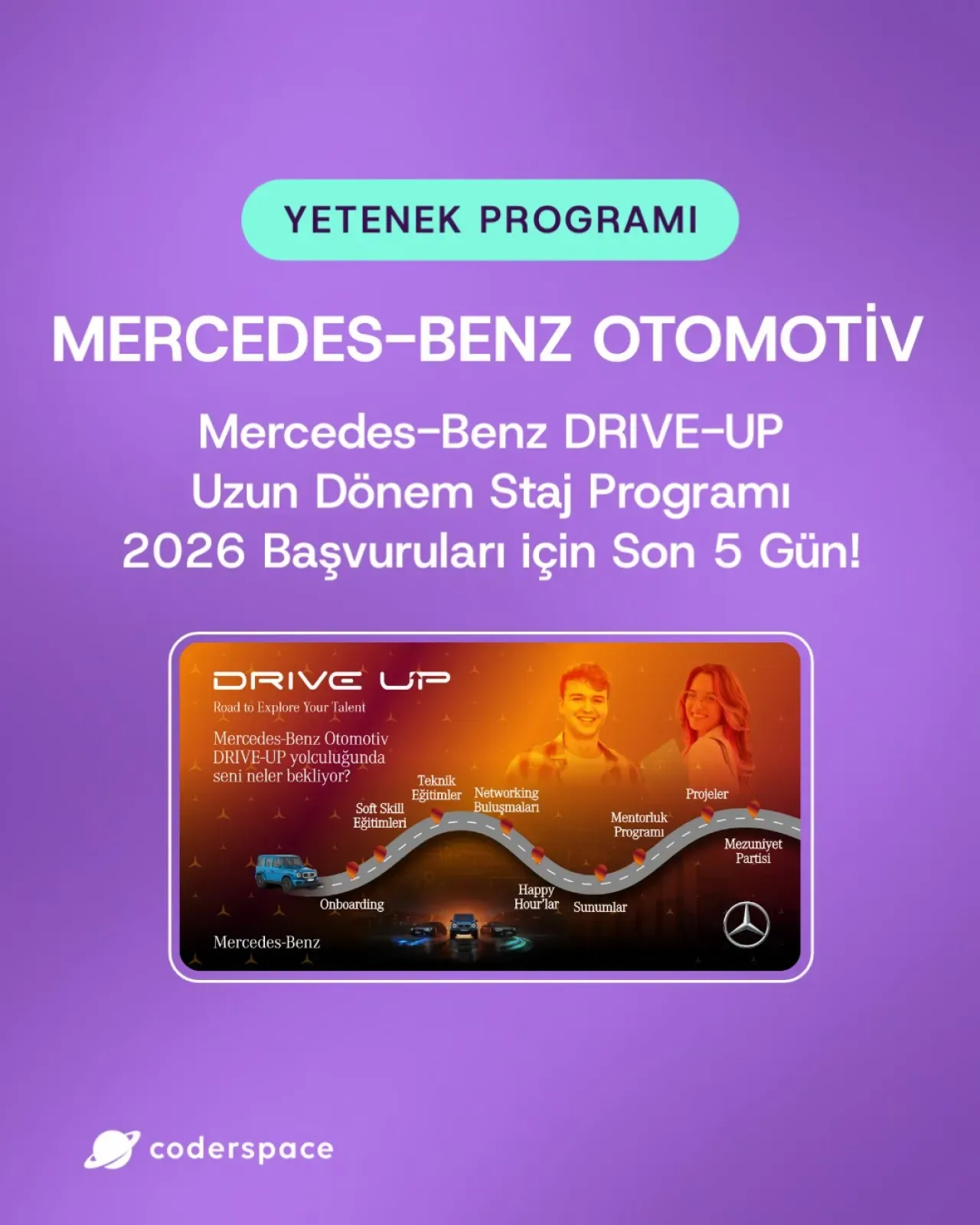 Mercedes-Benz Drive Up Staj Programı İçin Son 5 Gün! Mercedes-Benz Drive Up Staj Programı İçin Son 5 Gün!