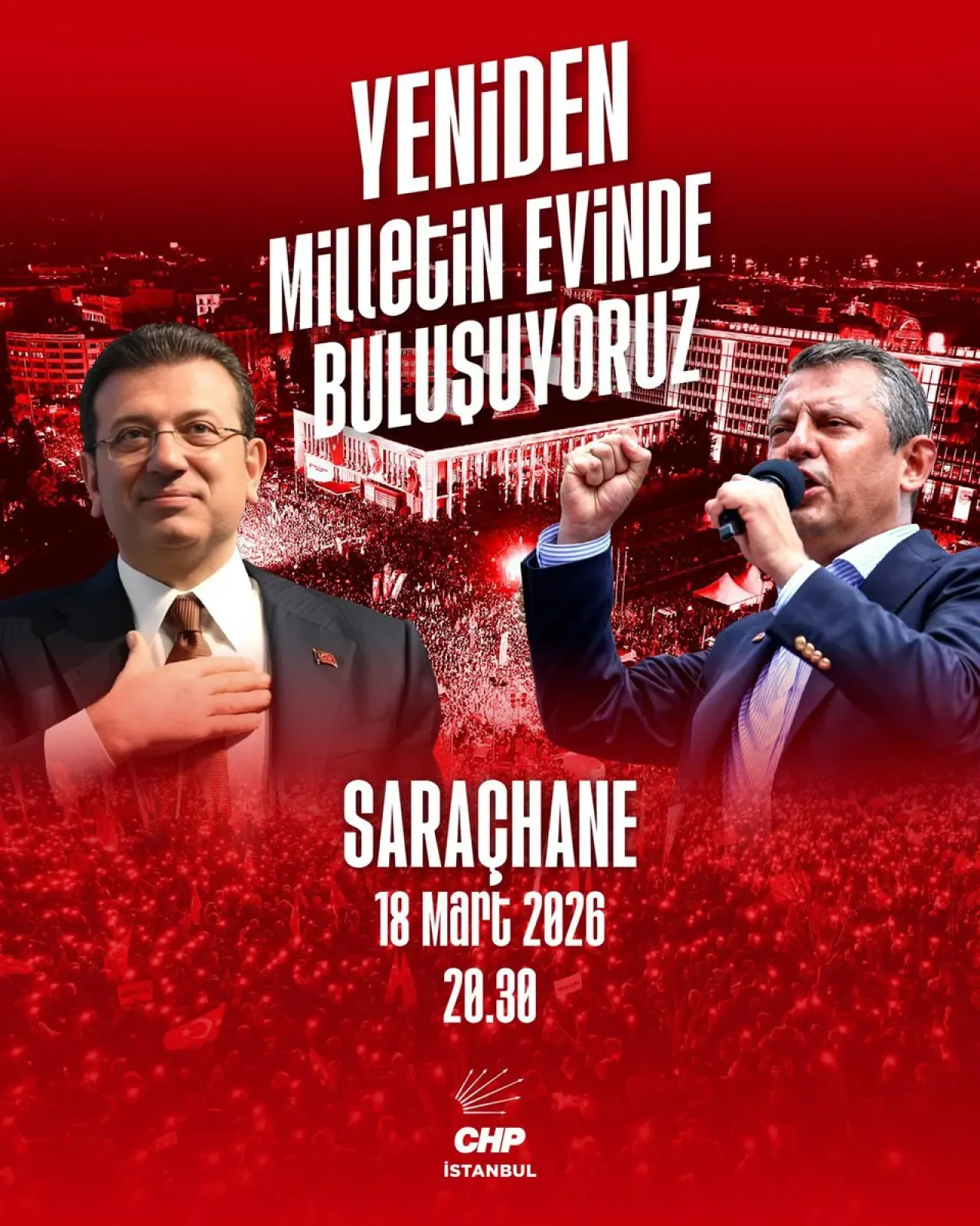 CHP'den Saraçhane'de Büyük Buluşma: Özgürlük ve Adalet Vurgusu CHP'den Saraçhane'de Büyük Buluşma: Özgürlük ve Adalet Vurgusu