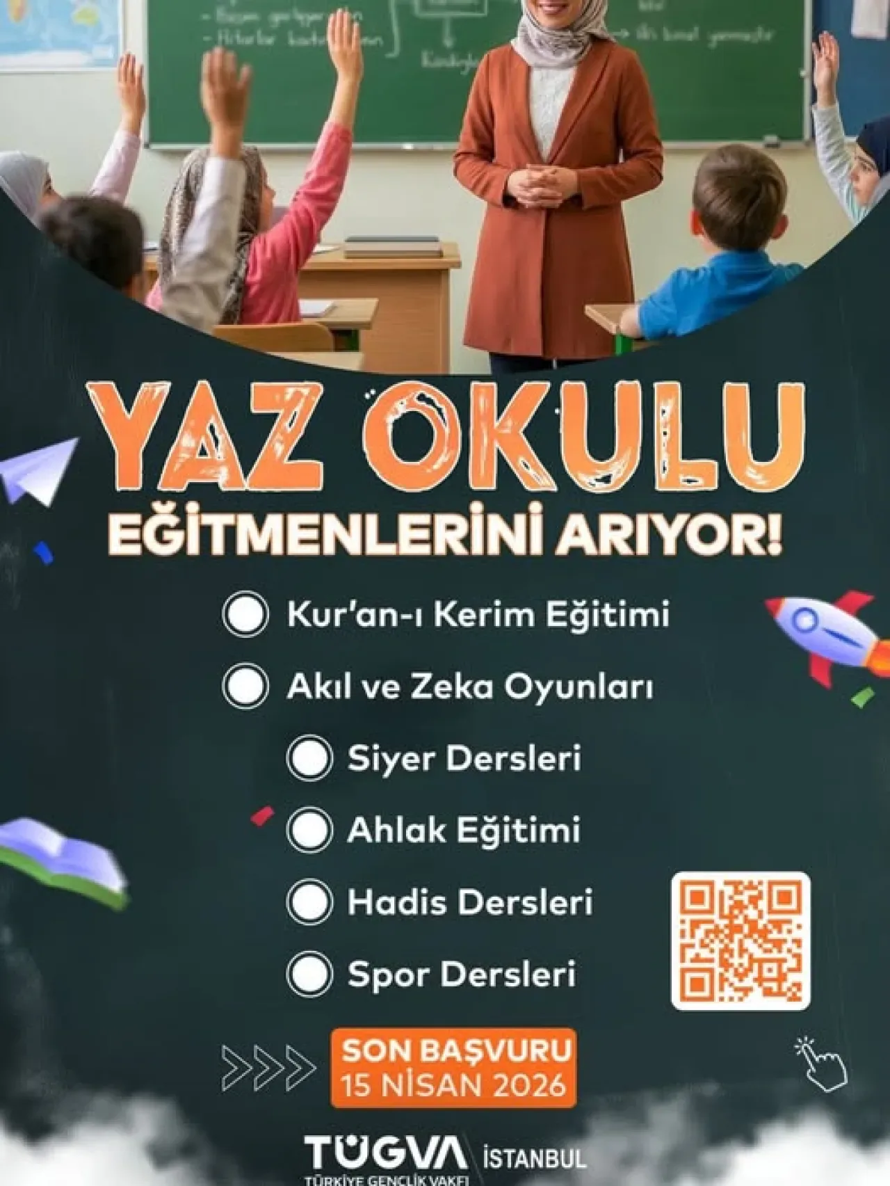 TÜGVA Başakşehir Yaz Okulu İçin Eğitmen Arayışında TÜGVA Başakşehir Yaz Okulu İçin Eğitmen Arayışında