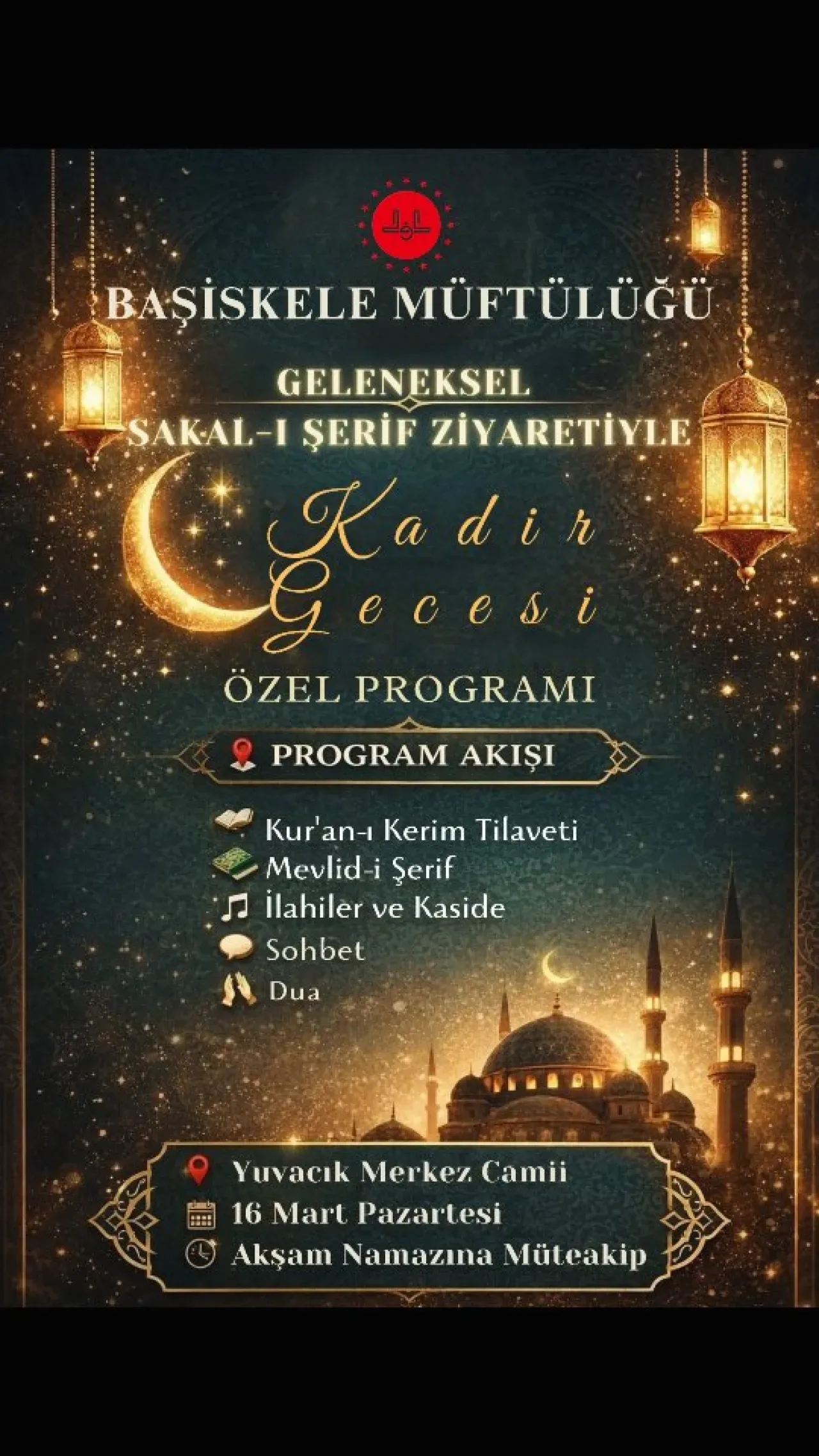 Başiskele Müftülüğü'nden Kadir Gecesi İçin Özel Program Başiskele Müftülüğü'nden Kadir Gecesi İçin Özel Program