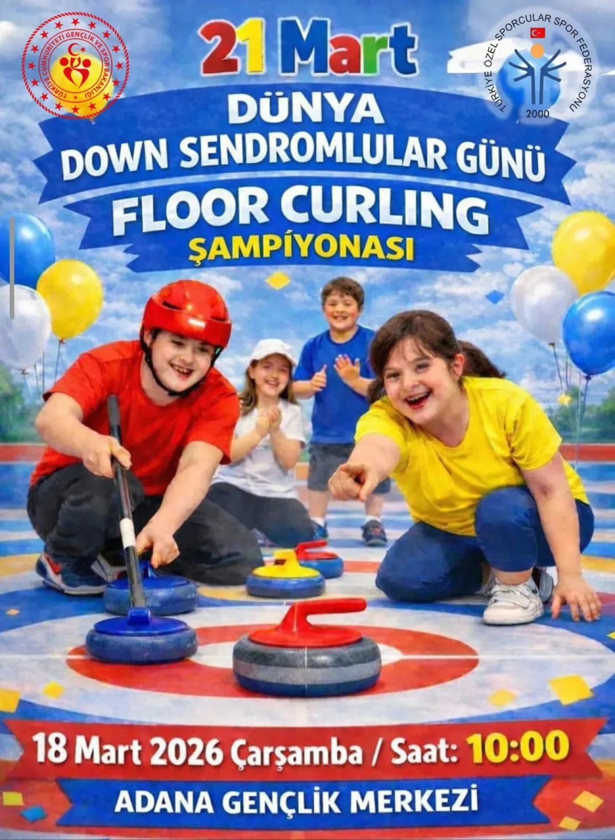Adana'da Down Sendromu Farkındalığı İçin Floor Curling Müsabakası Adana'da Down Sendromu Farkındalığı İçin Floor Curling Müsabakası