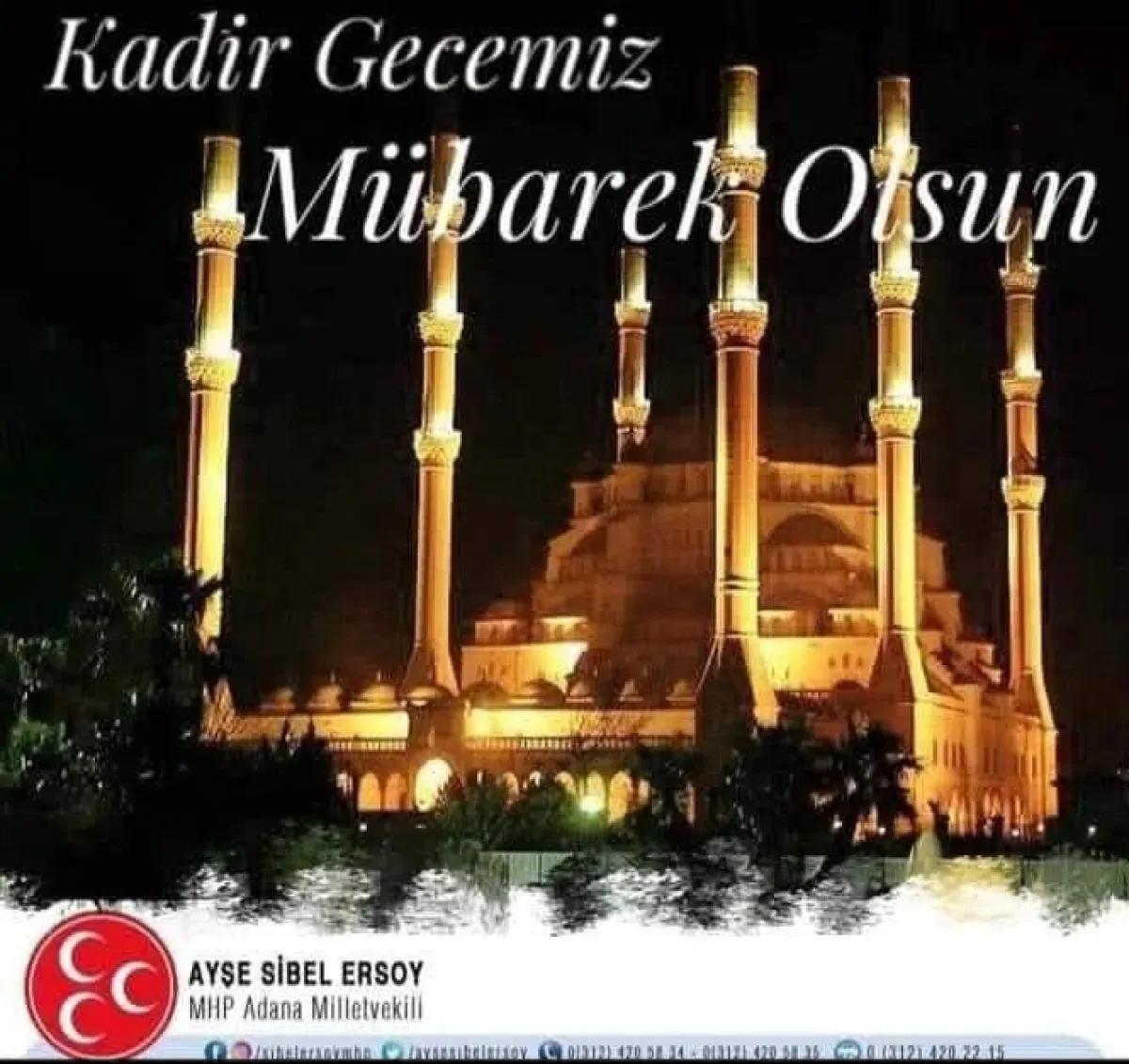 MHP'li Ersoy'dan Kadir Gecesi Mesajı: "Türk Milleti ve İslam Alemine Hayırlar Getirsin" MHP'li Ersoy'dan Kadir Gecesi Mesajı: "Türk Milleti ve İslam Alemine Hayırlar Getirsin"