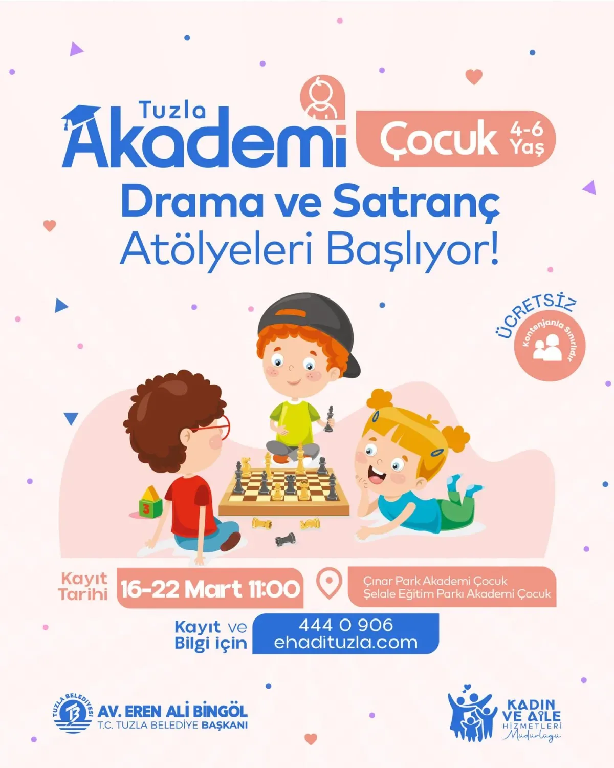 Tuzla'da Çocuklar İçin Drama ve Satranç Atölyeleri Başlıyor! Tuzla'da Çocuklar İçin Drama ve Satranç Atölyeleri Başlıyor!