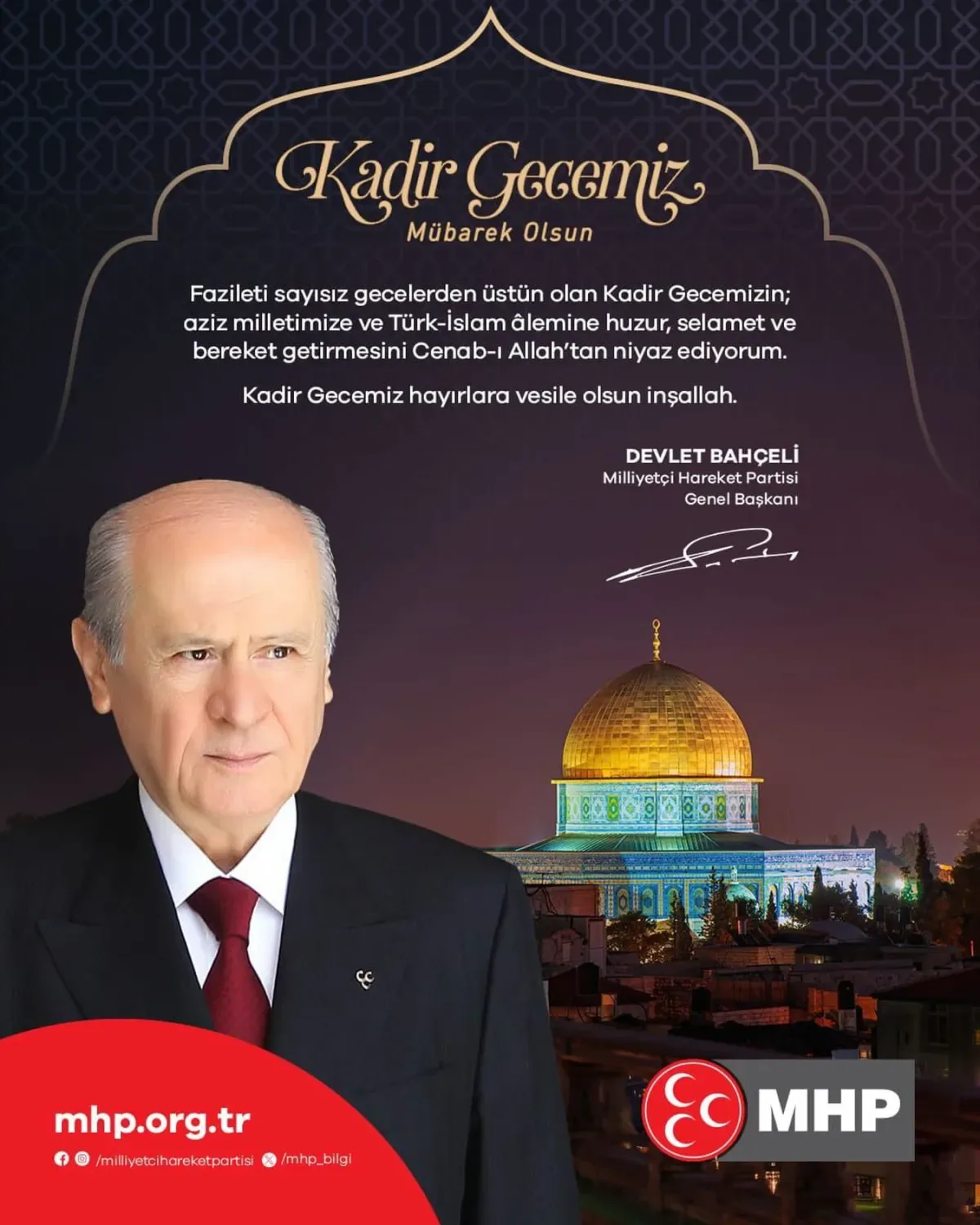 Akyurt MHP'den Kadir Gecesi Mesajı: "Kadir Gecemiz Mübarek Olsun" Akyurt MHP'den Kadir Gecesi Mesajı: "Kadir Gecemiz Mübarek Olsun"