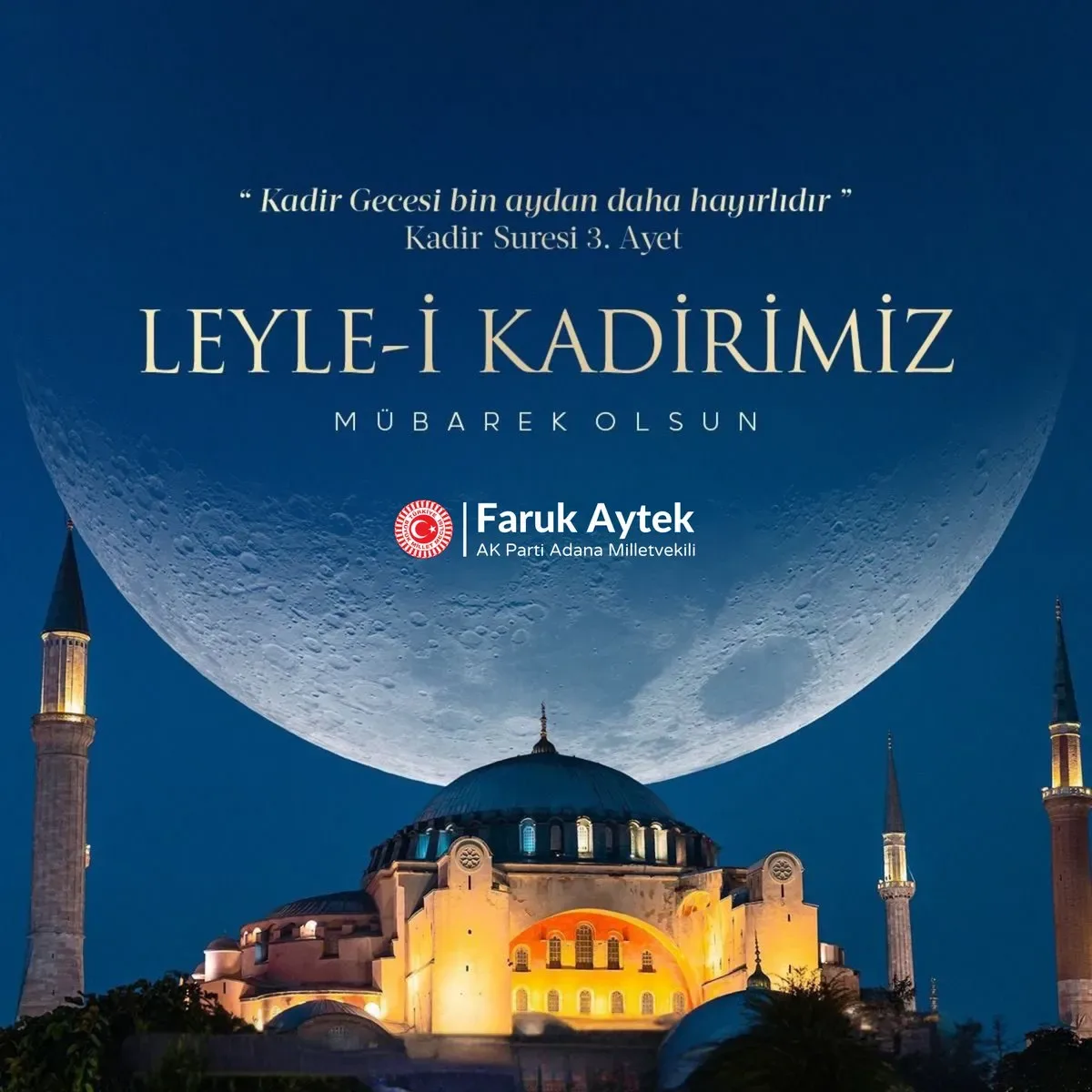 AK Partili Aytek'ten Kadir Gecesi Mesajı: "Bin Aydan Daha Hayırlı Olan Gece" AK Partili Aytek'ten Kadir Gecesi Mesajı: "Bin Aydan Daha Hayırlı Olan Gece"