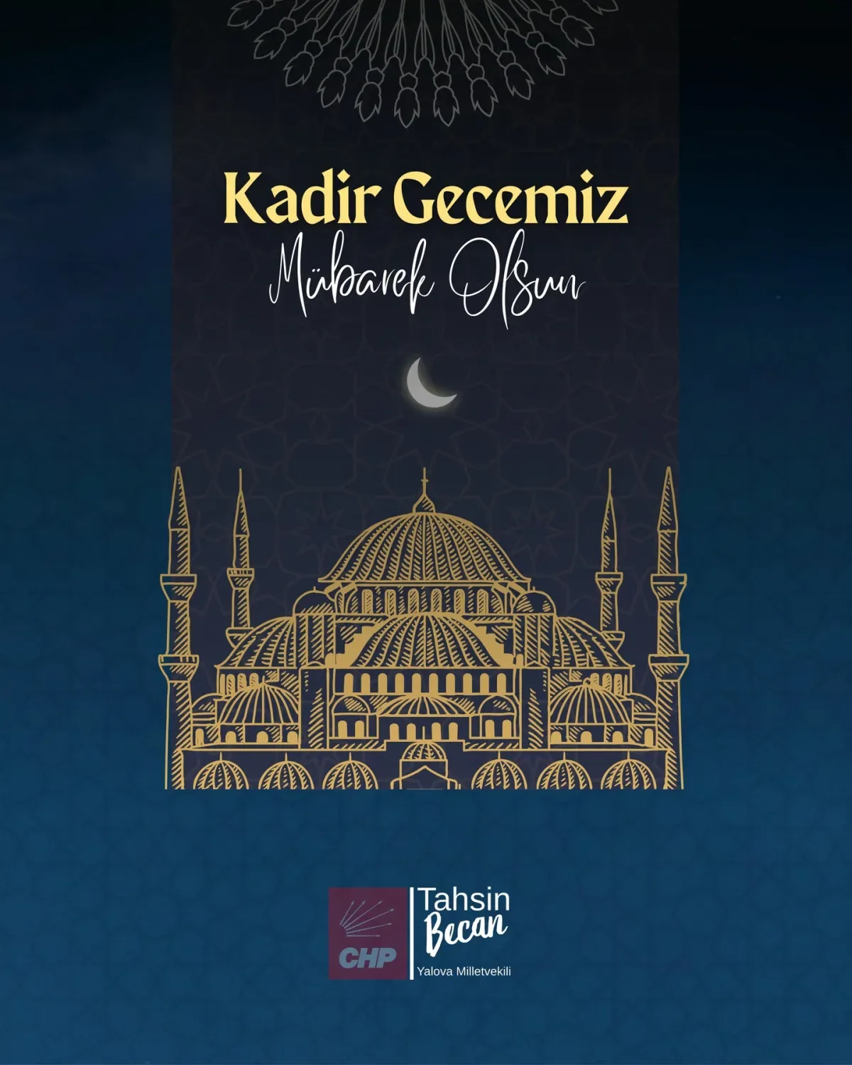 Yalova Milletvekili Becan'dan Kadir Gecesi Mesajı: Adalet ve Huzur Diledi Yalova Milletvekili Becan'dan Kadir Gecesi Mesajı: Adalet ve Huzur Diledi
