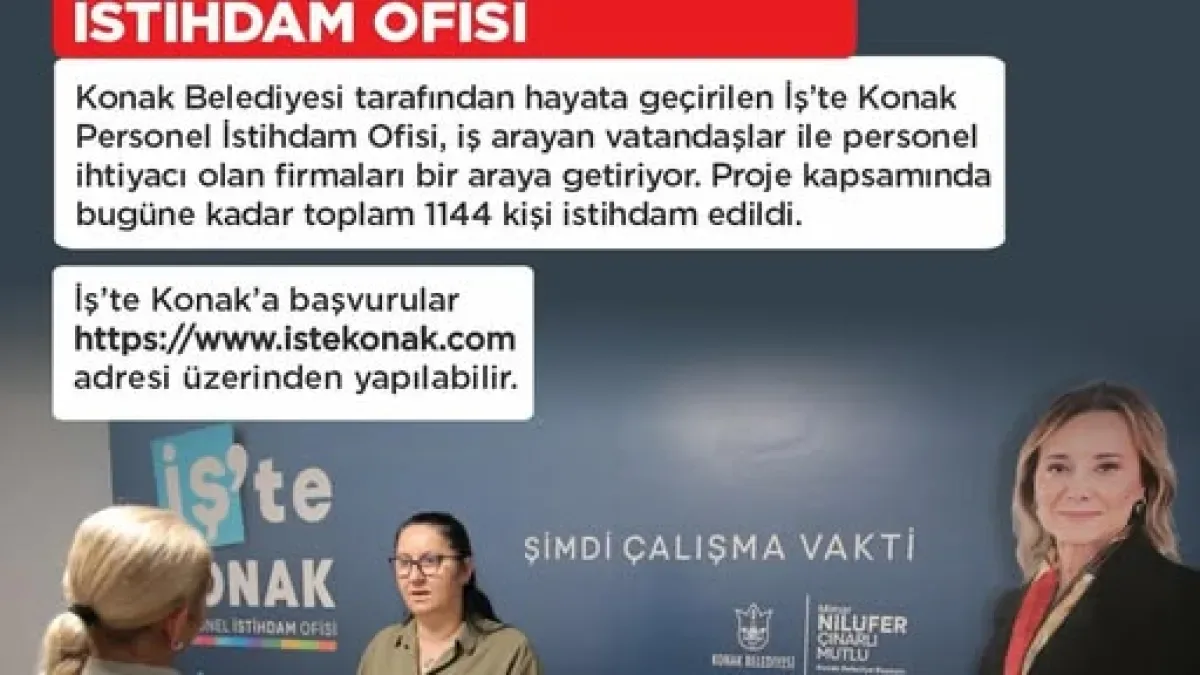 Konak Belediyesi'nin İstihdam Ofisi 1144 Kişiyi İşe Yerleştirdi Konak Belediyesi'nin İstihdam Ofisi 1144 Kişiyi İşe Yerleştirdi