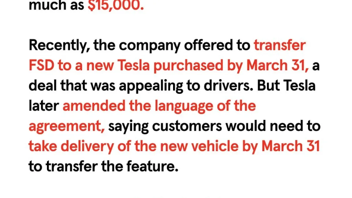 Tesla'nın FSD Transfer Kararı Tepki Çekti: Sadık Müşterilerden Beklenmeyen Tepkiler Tesla'nın FSD Transfer Kararı Tepki Çekti: Sadık Müşterilerden Beklenmeyen Tepkiler