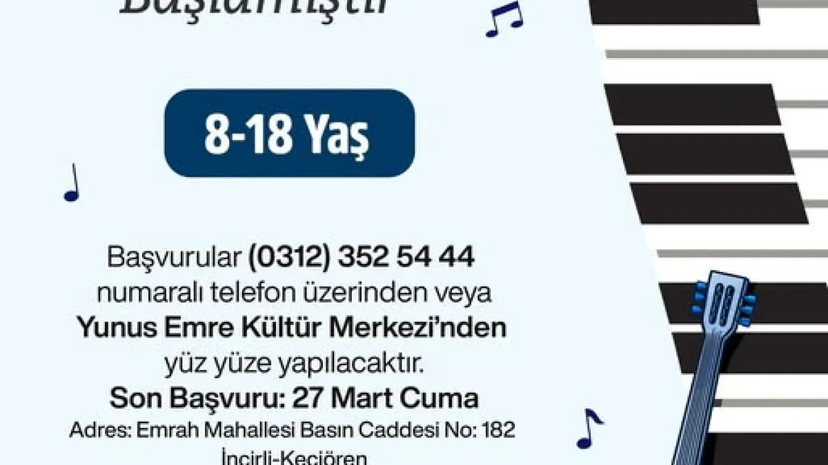 Keçiören'de Piyano ve Gitar Kursları Başlıyor: Müziğe Yönelik Yeteneklerinizi Keşfedin Keçiören'de Piyano ve Gitar Kursları Başlıyor: Müziğe Yönelik Yeteneklerinizi Keşfedin