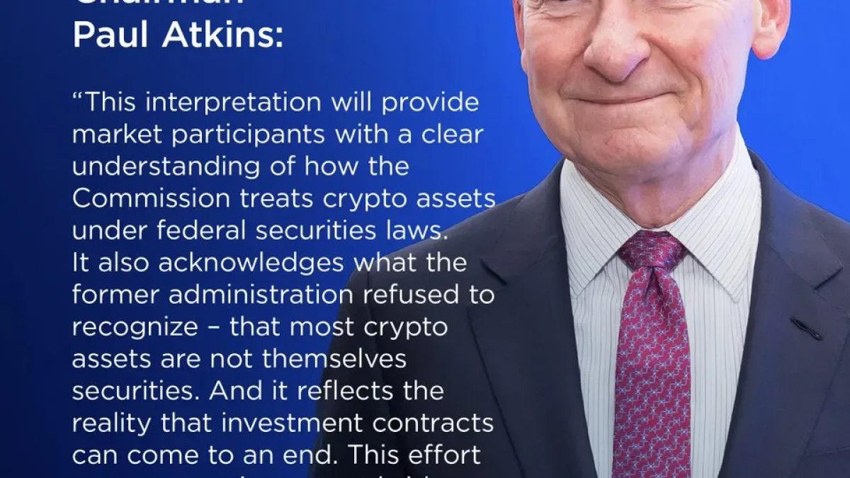 SEC Başkanı Paul S. Atkins, Kripto Varlıkların Yasal Statüsüne İlişkin Netlik Getirdi SEC Başkanı Paul S. Atkins, Kripto Varlıkların Yasal Statüsüne İlişkin Netlik Getirdi