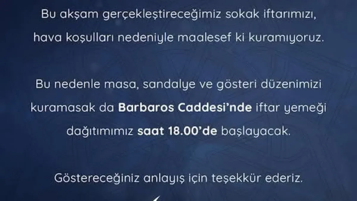 Hava Koşulları Ataşehir'deki İftar Planını Nasıl Değiştirdi? Hava Koşulları Ataşehir'deki İftar Planını Nasıl Değiştirdi?